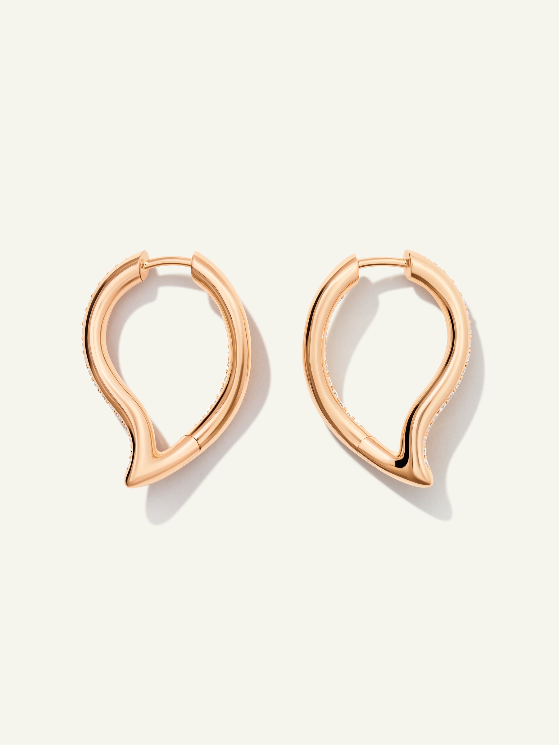 E-Sig-Ho-TDr-p-rg | Earrings SIGNATURE Hoop Twisted Drop with Diamond Pavé