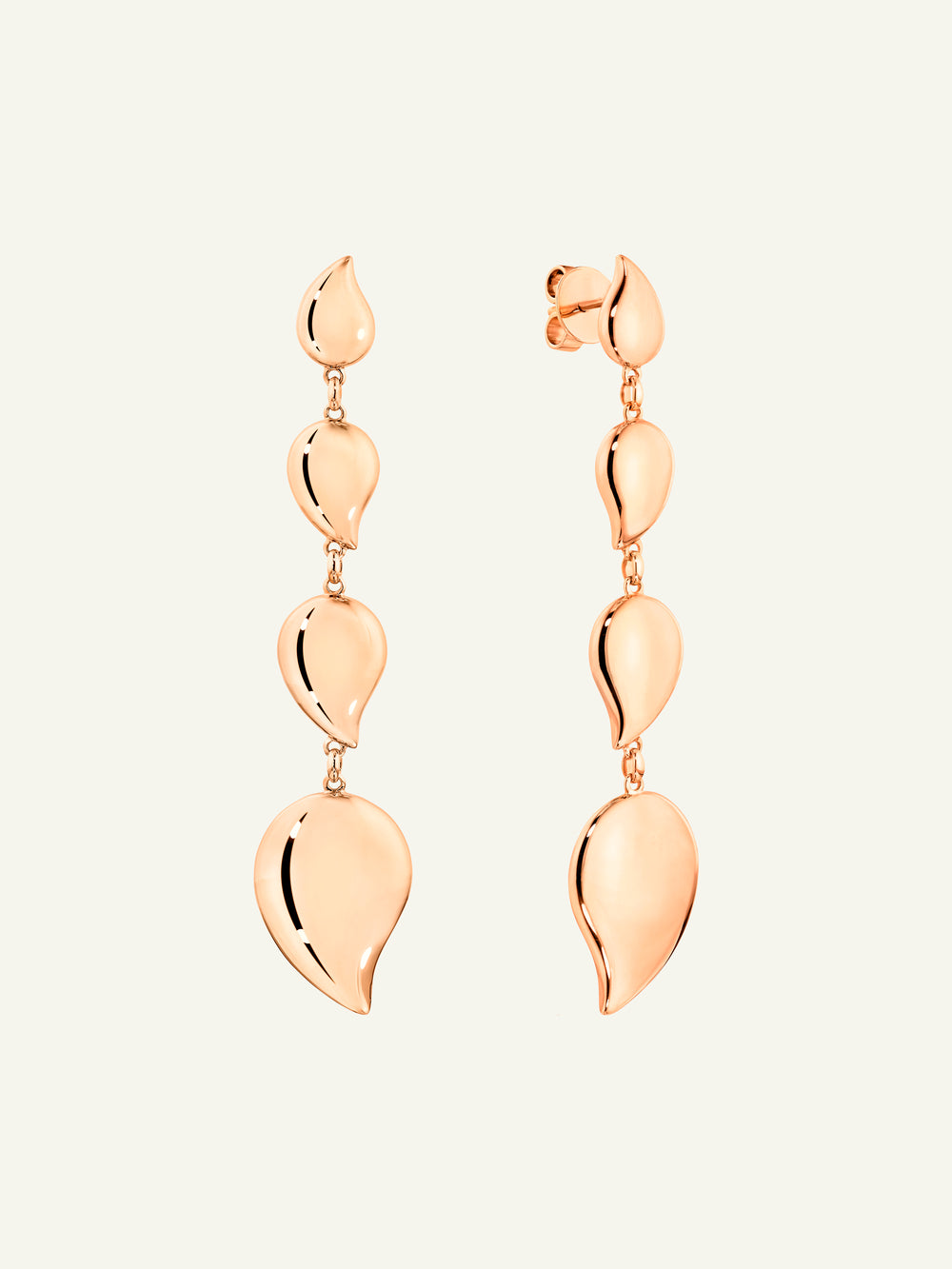 Earrings SIGNATURE Wave - 4 drop elements 18K Roségold