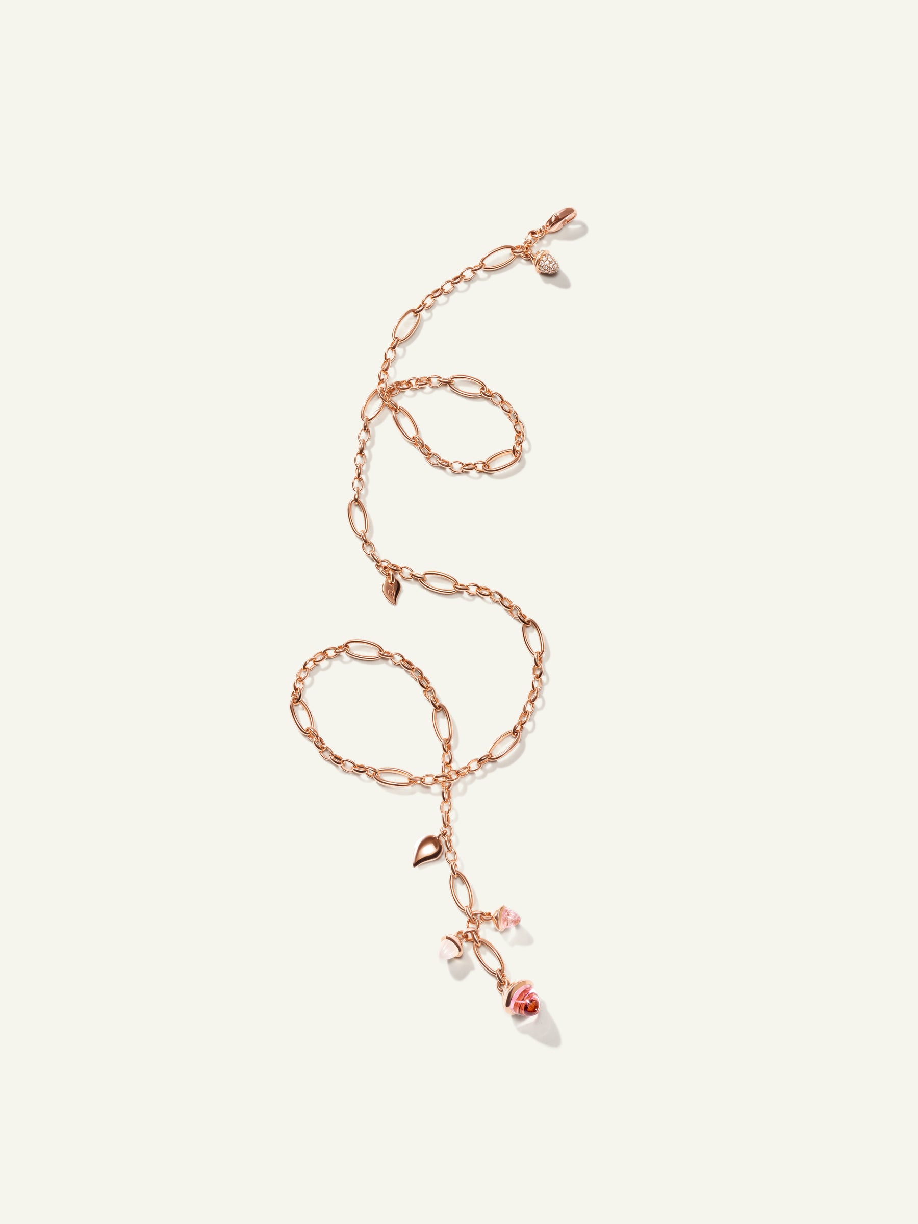 MIKADO Halskette, 51 cm in 'Blush' with Diamond Pavé