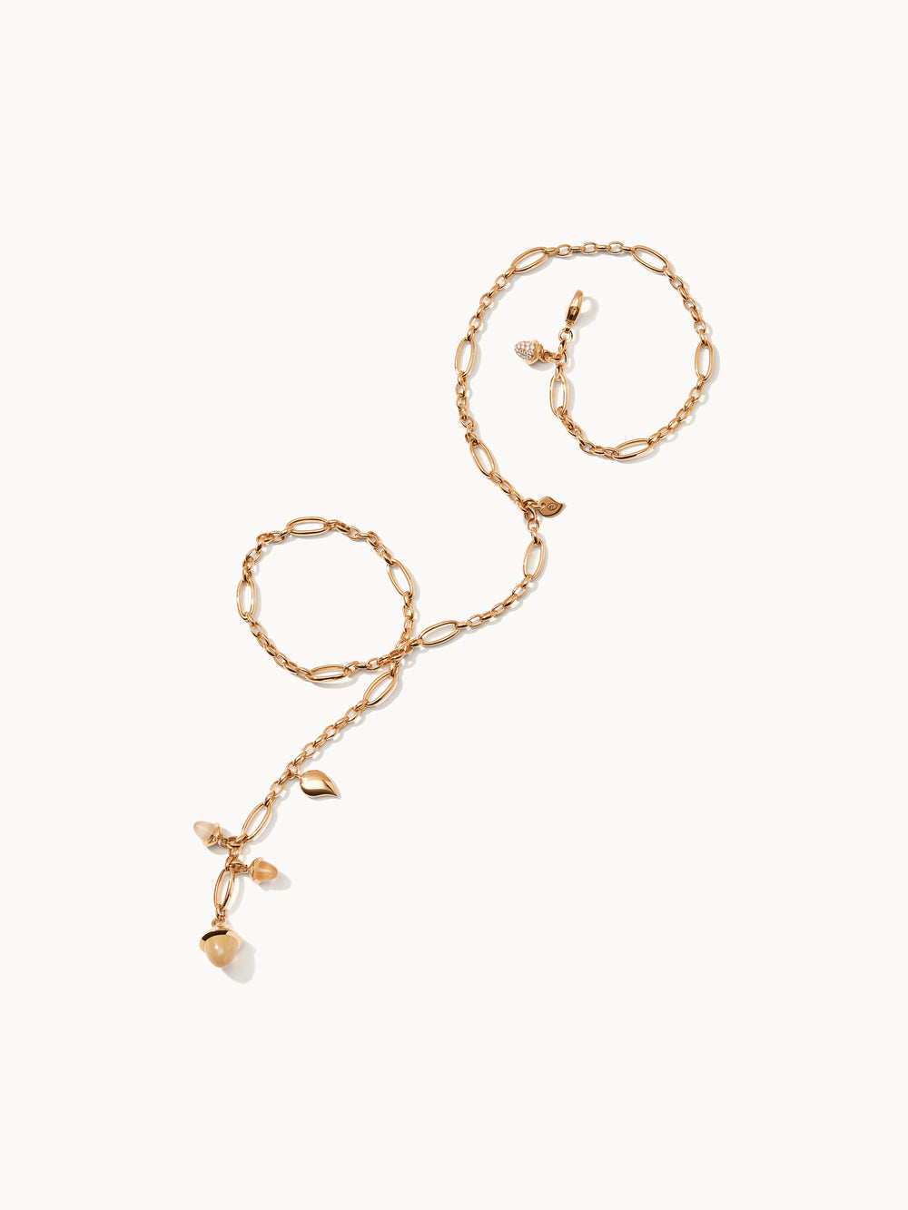 Necklace MIKADO Delicate 51 cm 'Camel' with Diamond Pavé mit Diamant Pavé