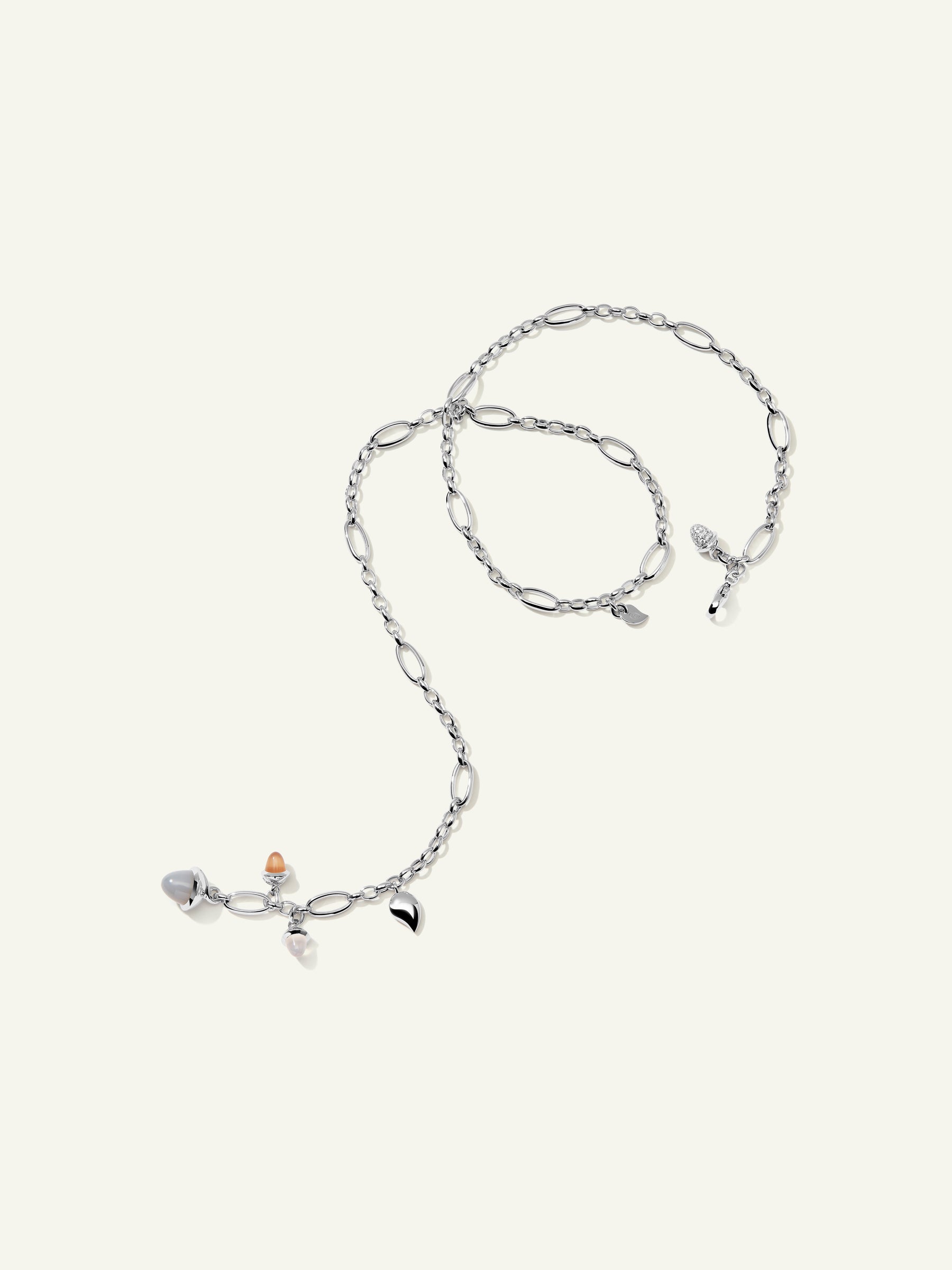 Necklace MIKADO Delicate 51 cm 'Cashmere' with Diamond Pavé Cashmere mit Diamant Pavé