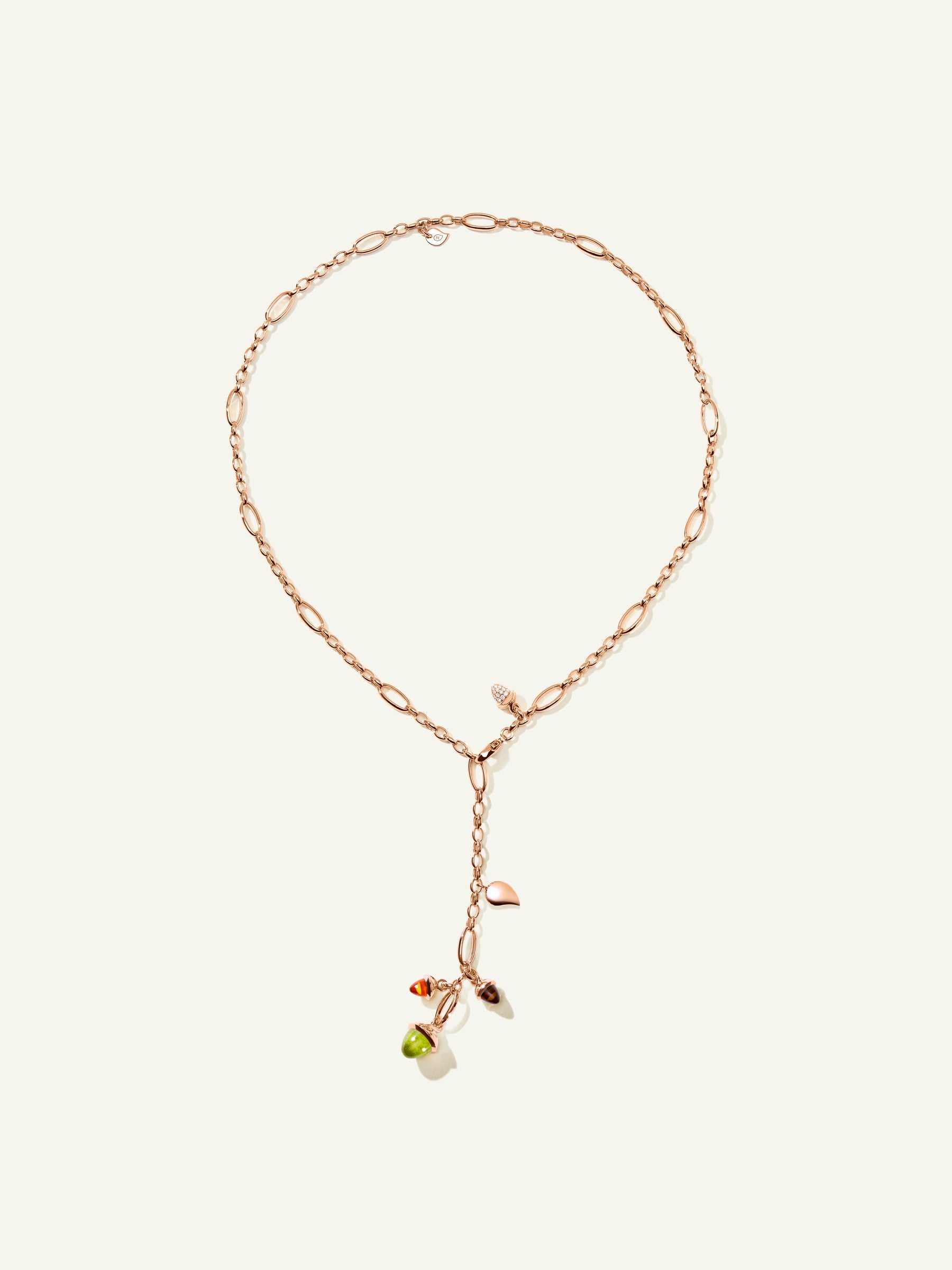 MIKADO Delicate Necklace, 51 cm in 'Indian Summer' with Champagne Diamond Pavé