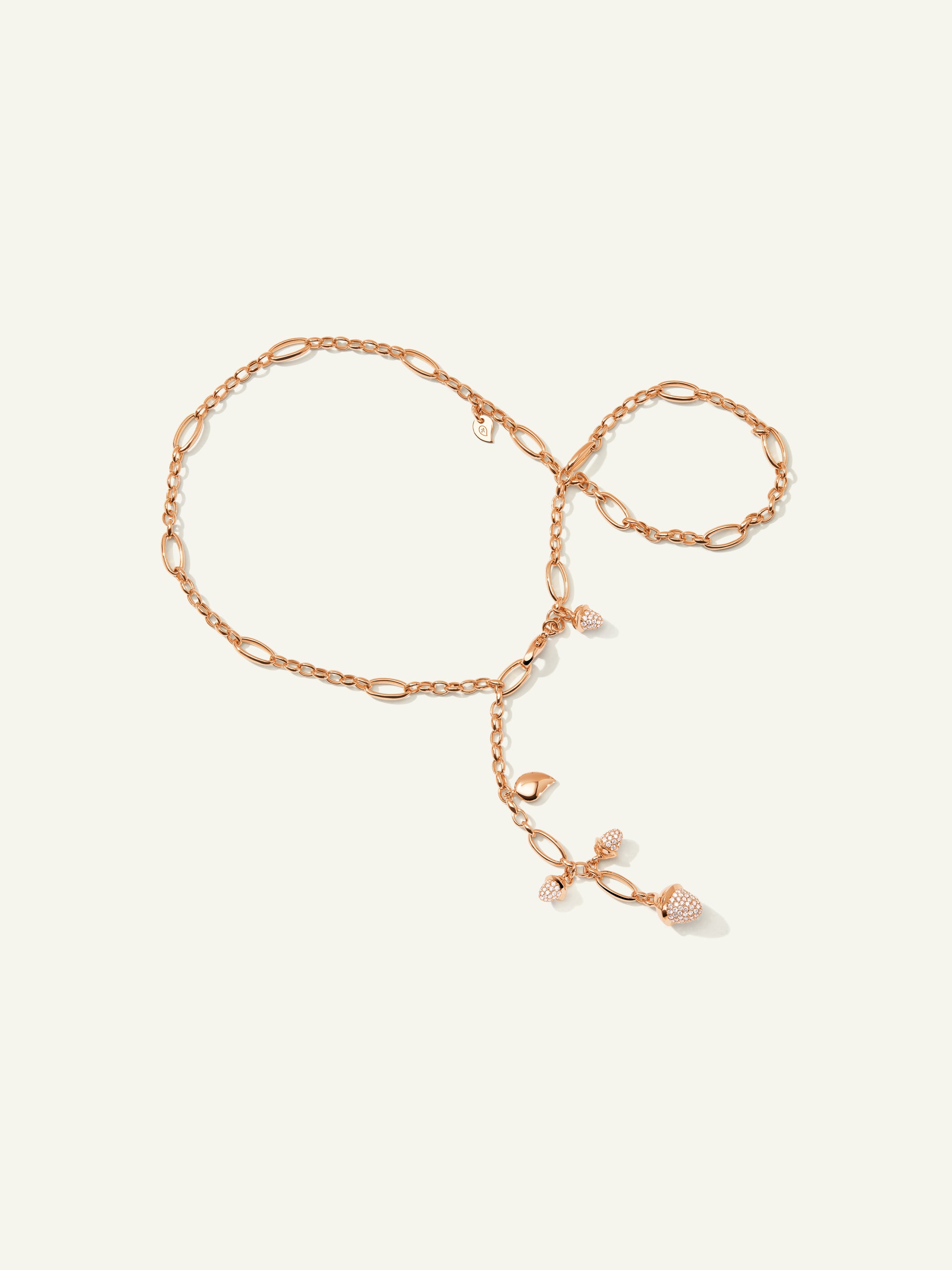 MIKADO Delicate Necklace, 51 cm with Diamond Pavé