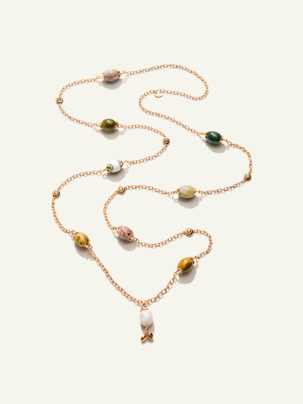 OCEAN JASPER Halskette Champagner Diamanten