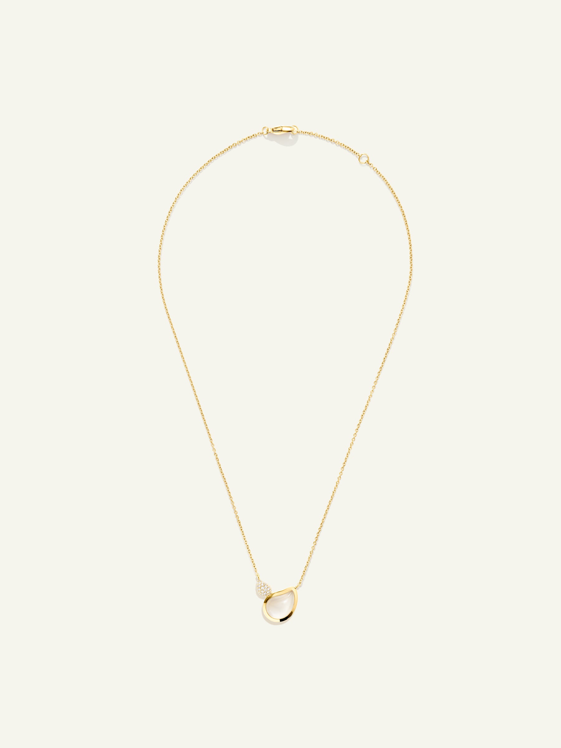 SIGNATURE 2 Drops Halskette Sand Mondstein und Diamant Pavé