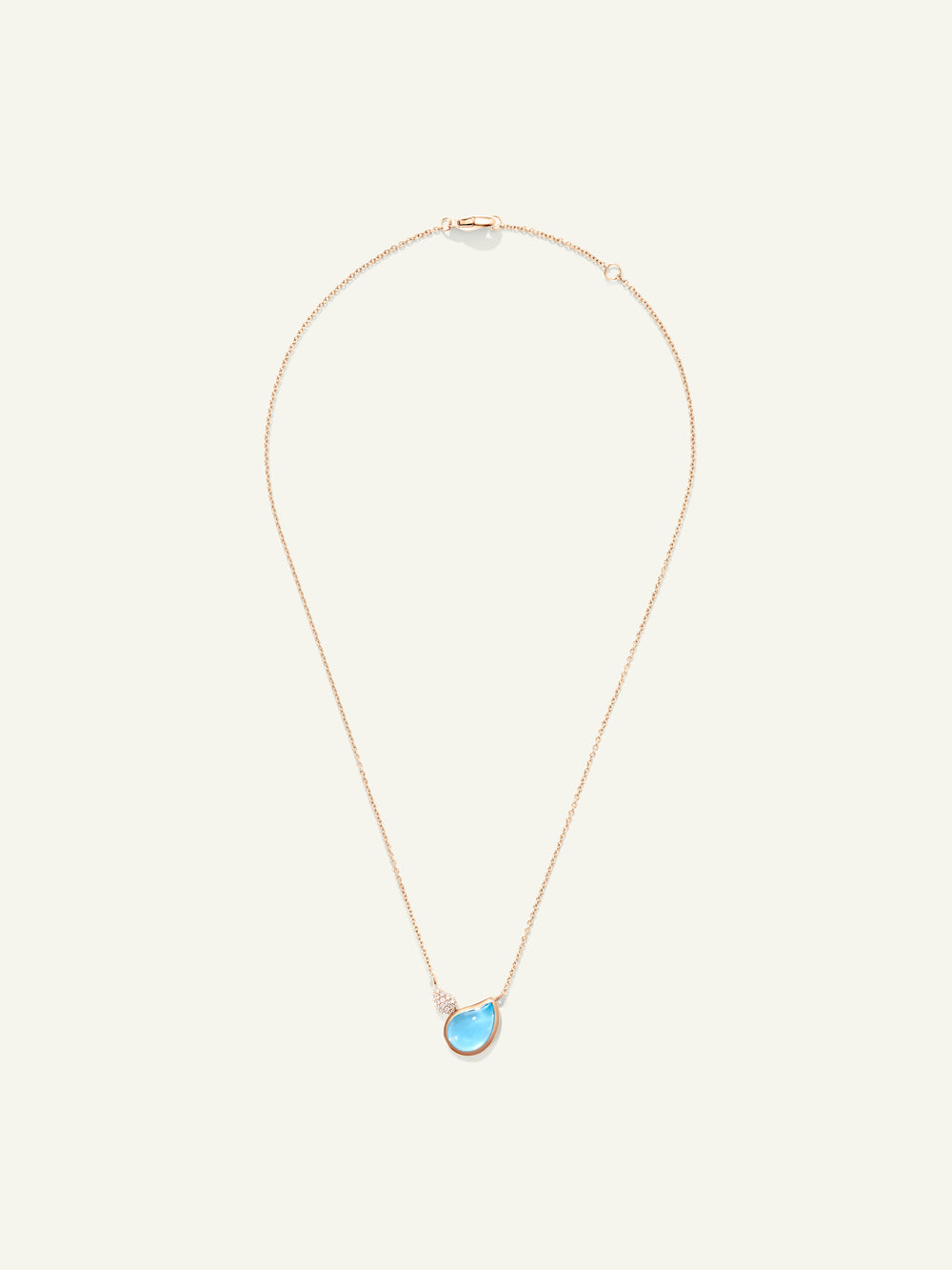 N-Sig-2Dr-ToSw-prg | Necklace SIGNATURE 2 Drops Swiss Topaz / Diamond Pavé