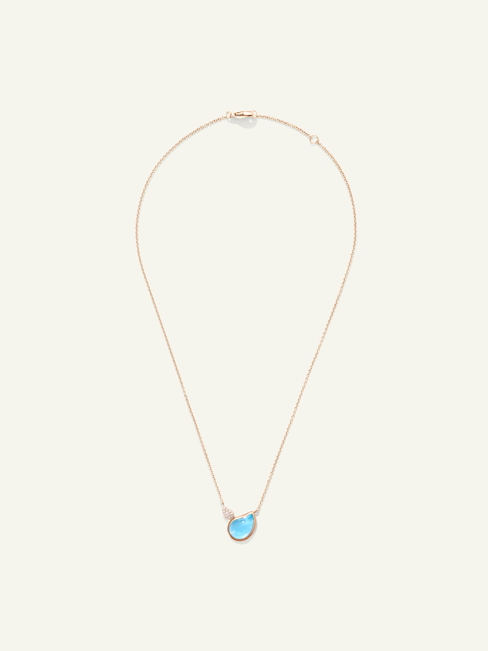 N-Sig-2Dr-ToSw-prg | Necklace SIGNATURE 2 Drops Swiss Topaz / Diamond Pavé