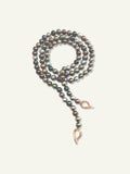 N-Tah-93-p-rg | Necklace Tahitian Pearls round multicolor in 18K Rose Gold