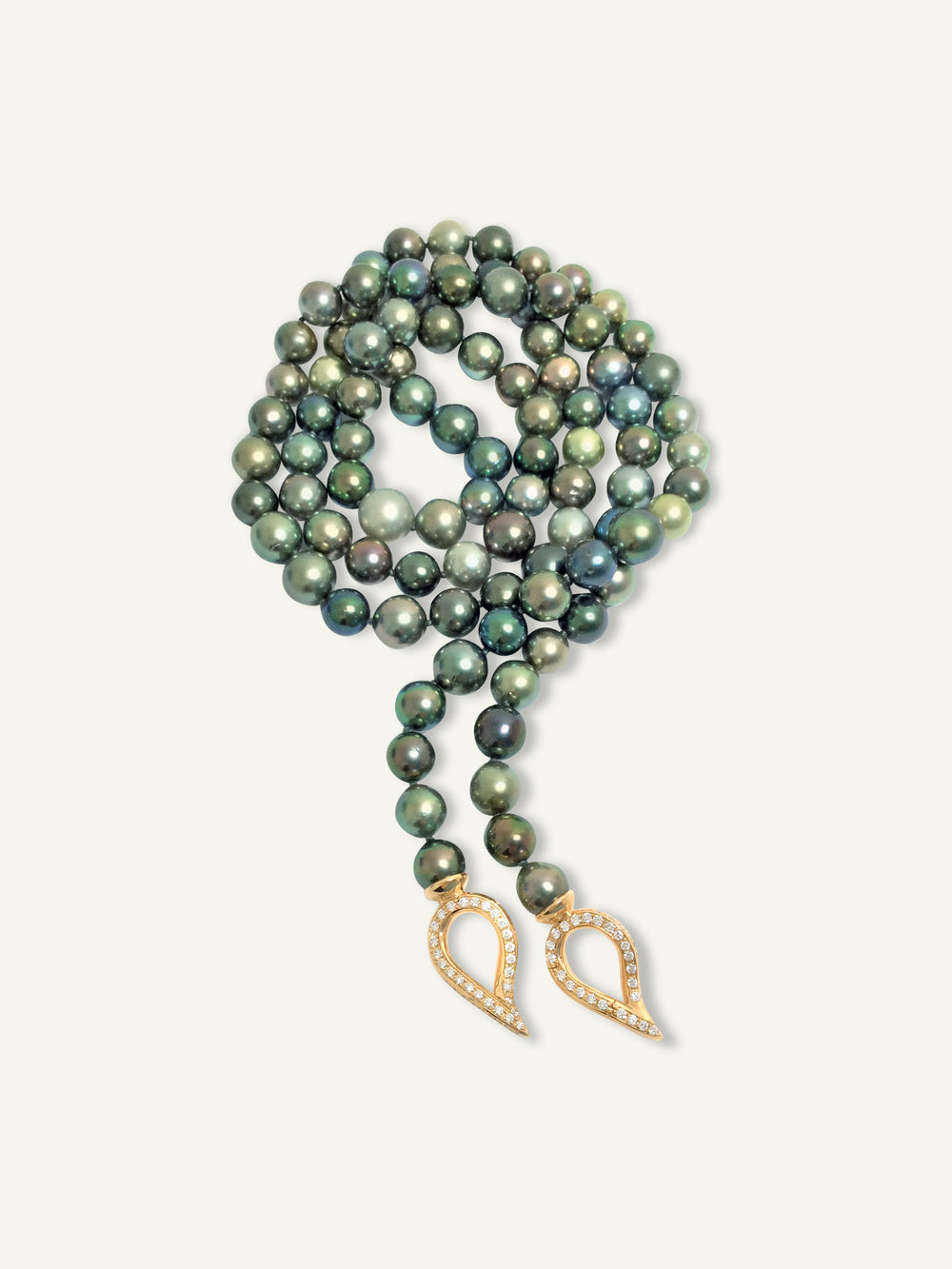 N-Tah-94-p-rg | Necklace Tahitian Pearls round multicolor in 18K Rose Gold