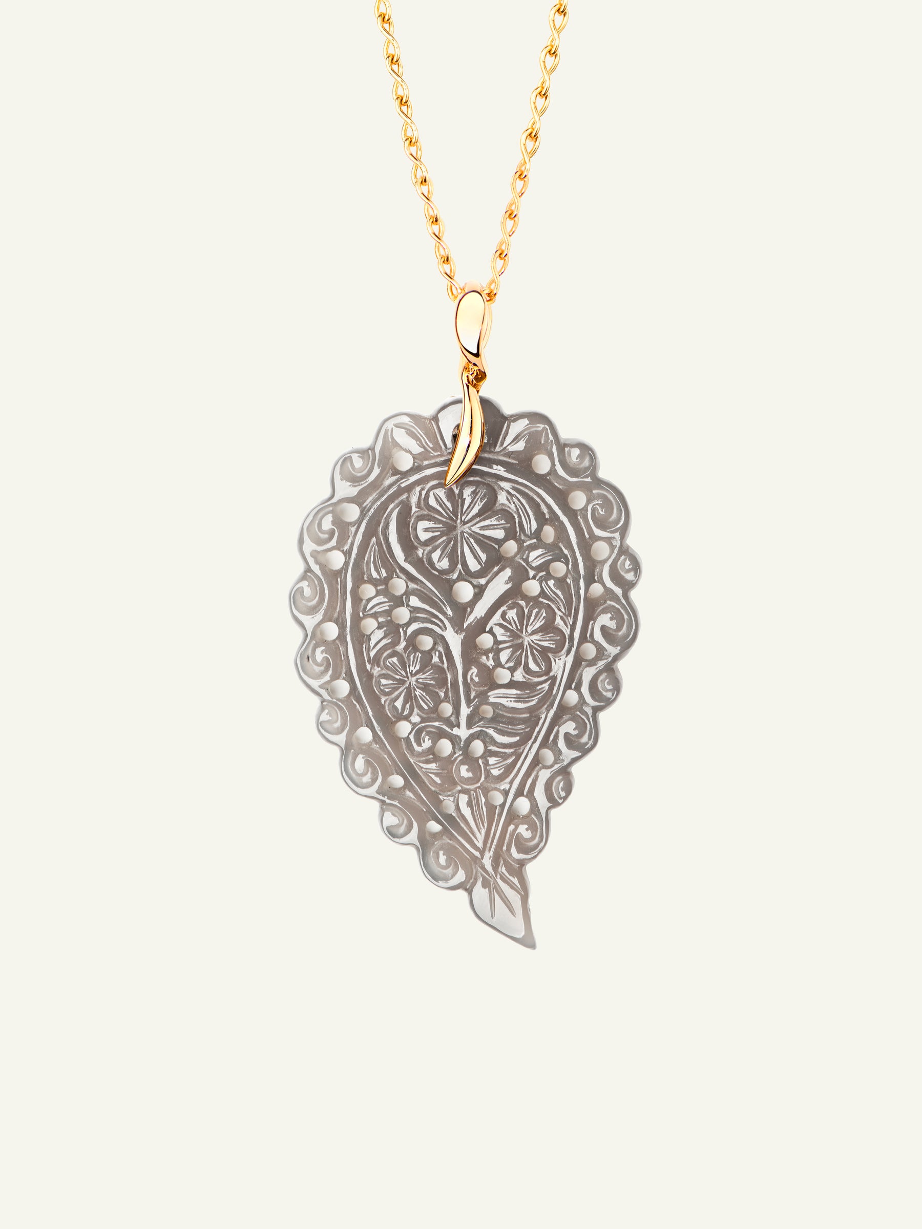 INDIA Large Anhänger mit Grauem Chalcedon