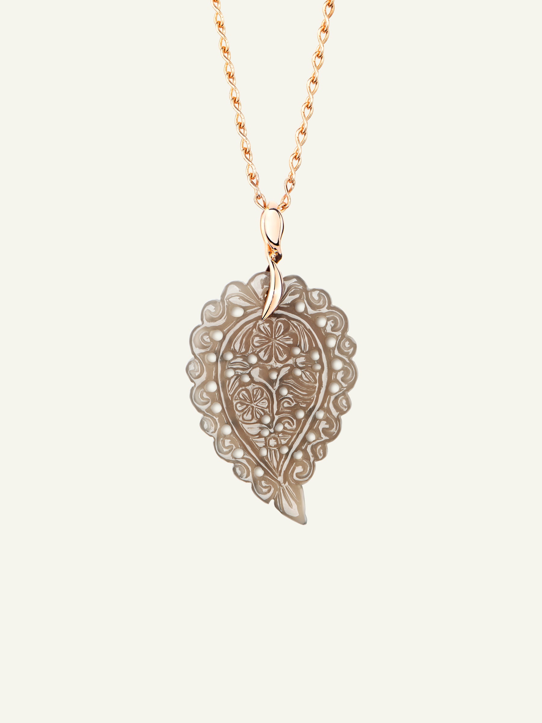 P-IND-m-Gre-rg | Pendant INDIA medium Grey Chalcedony