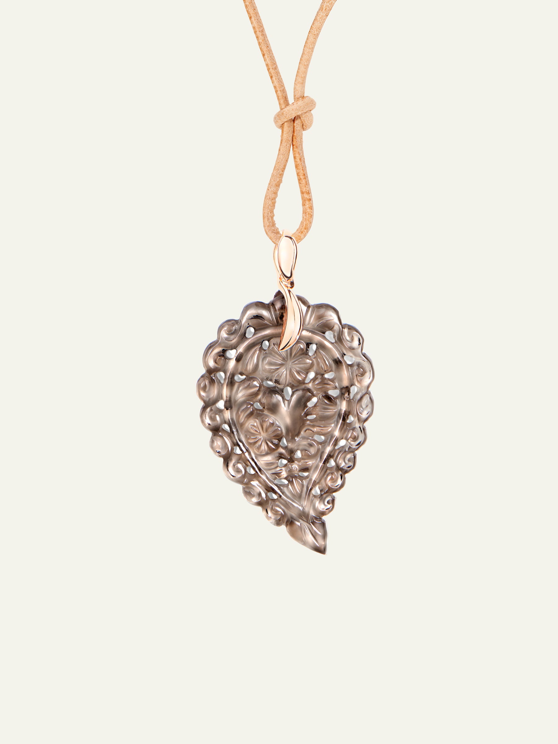 P-IND-m-Smo-rg | Pendant INDIA medium Smoky Quartz