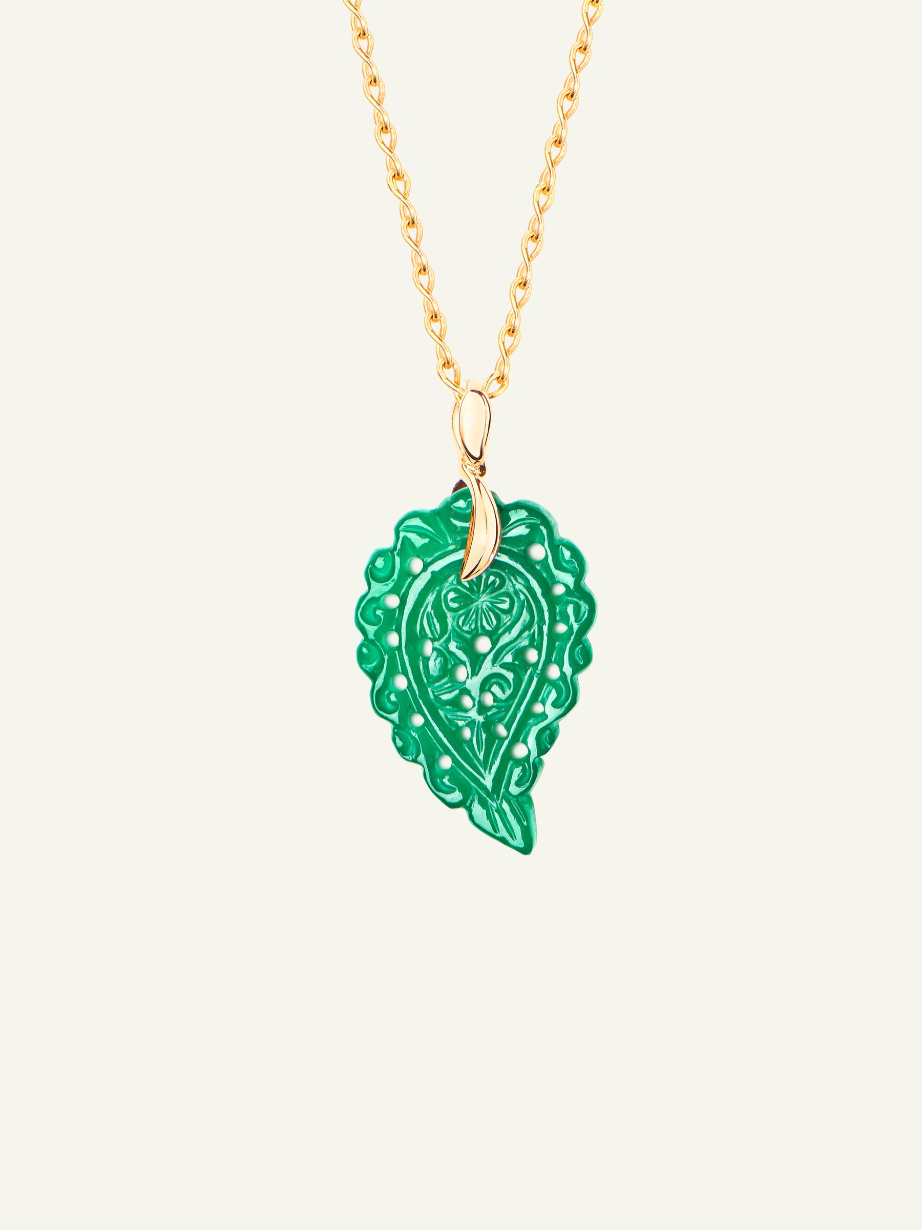INDIA Small Pendant with Green Onyx