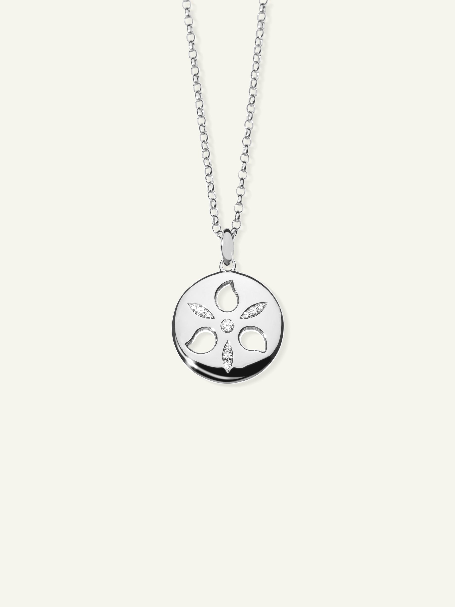 Pendant SAND DOLLAR medium 18K white gold