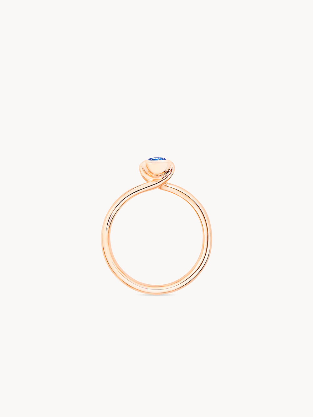 Ring BOUTON Solitaire Sapphire blue blauer Saphir