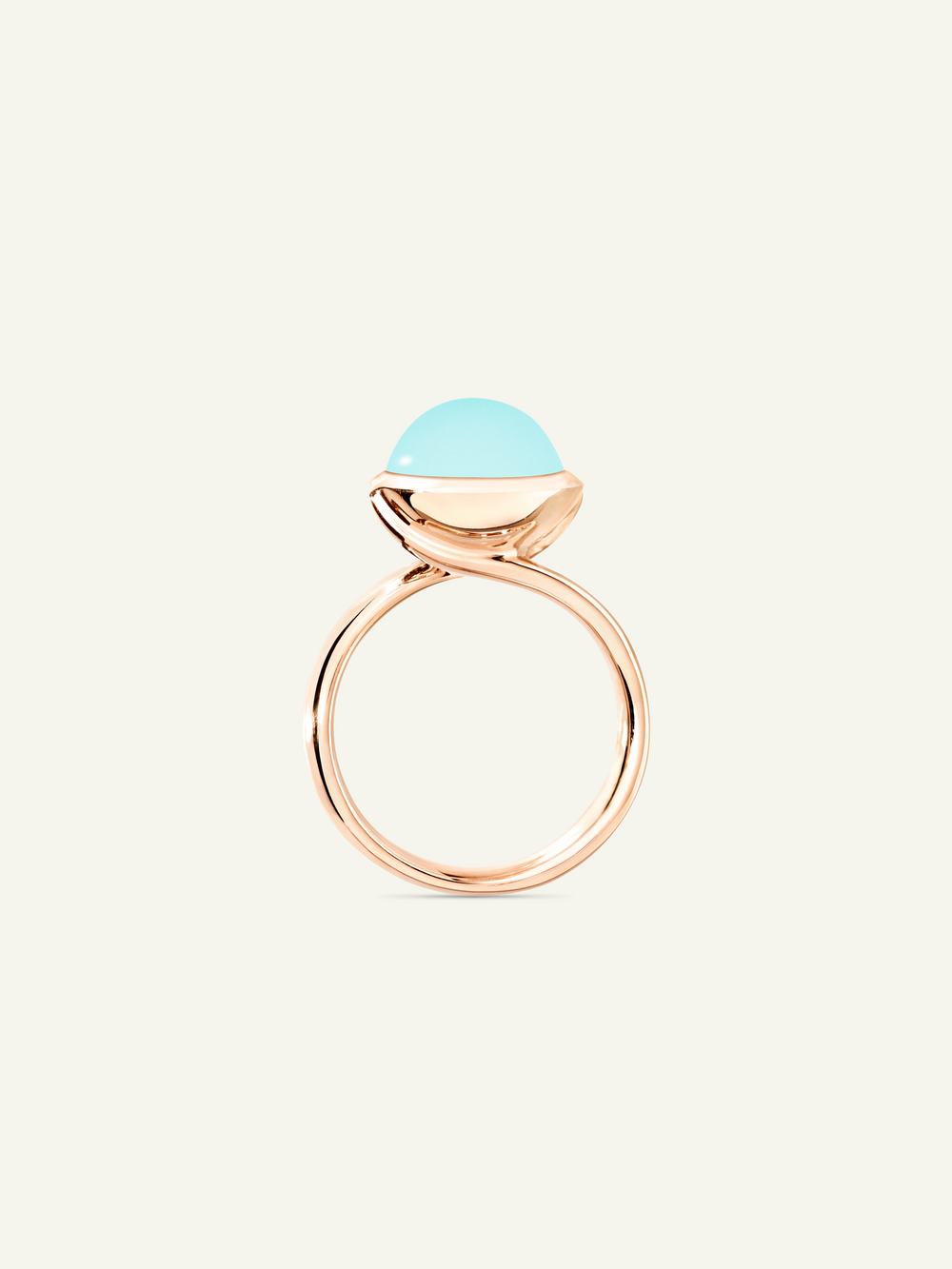 Ring BOUTON large Aqua Chalcedony Aqua Chalcedon
