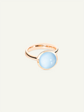 BOUTON Large Ring mit Blauem Chalcedon