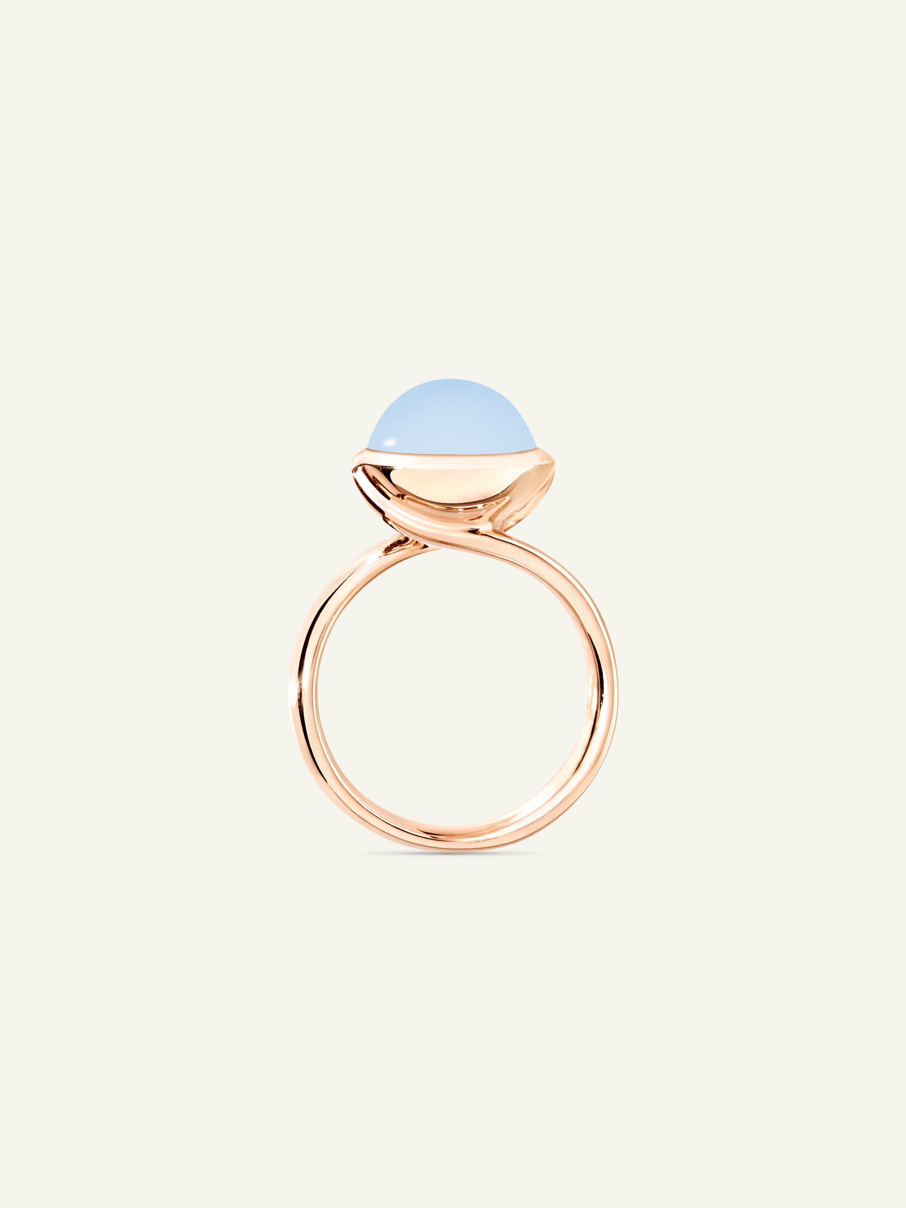 BOUTON Large Ring mit Blauem Chalcedon