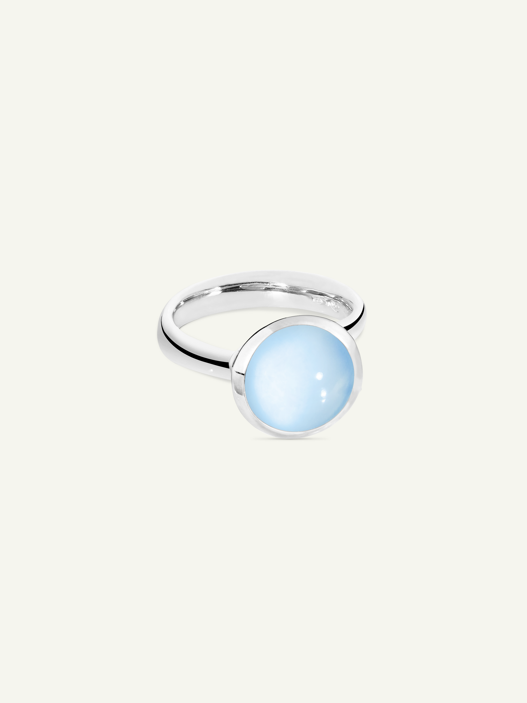 BOUTON Large Ring mit Blauem Chalcedon