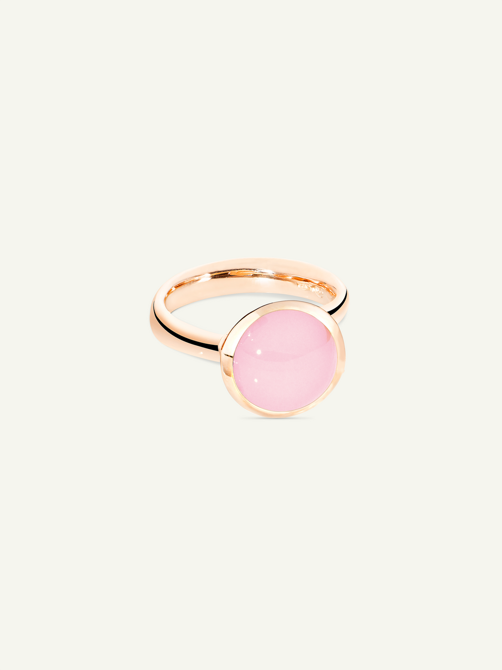 Ring BOUTON large Chalcedony pink pink Chalcedony