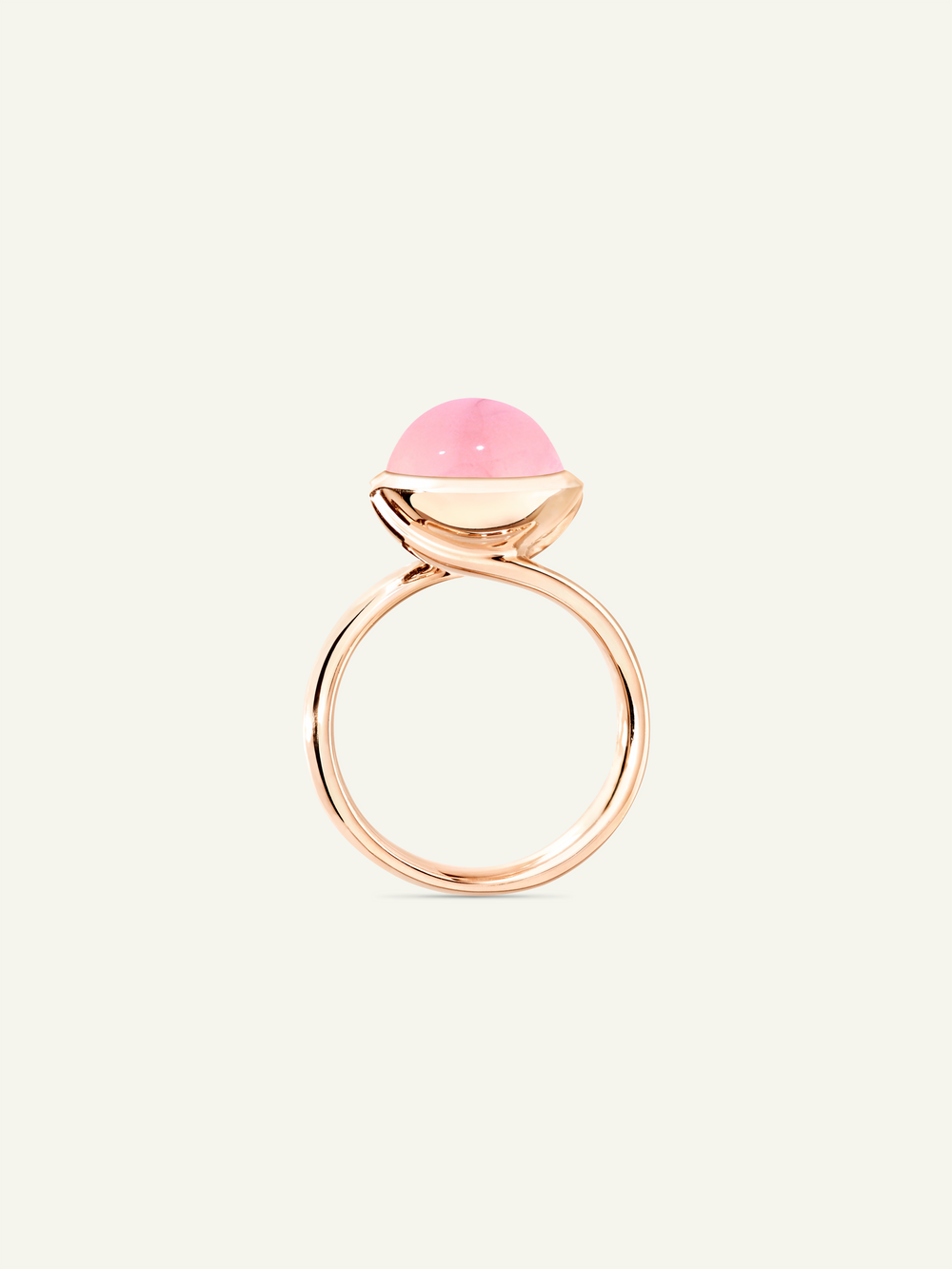 Ring BOUTON large Chalcedony pink pink Chalcedony