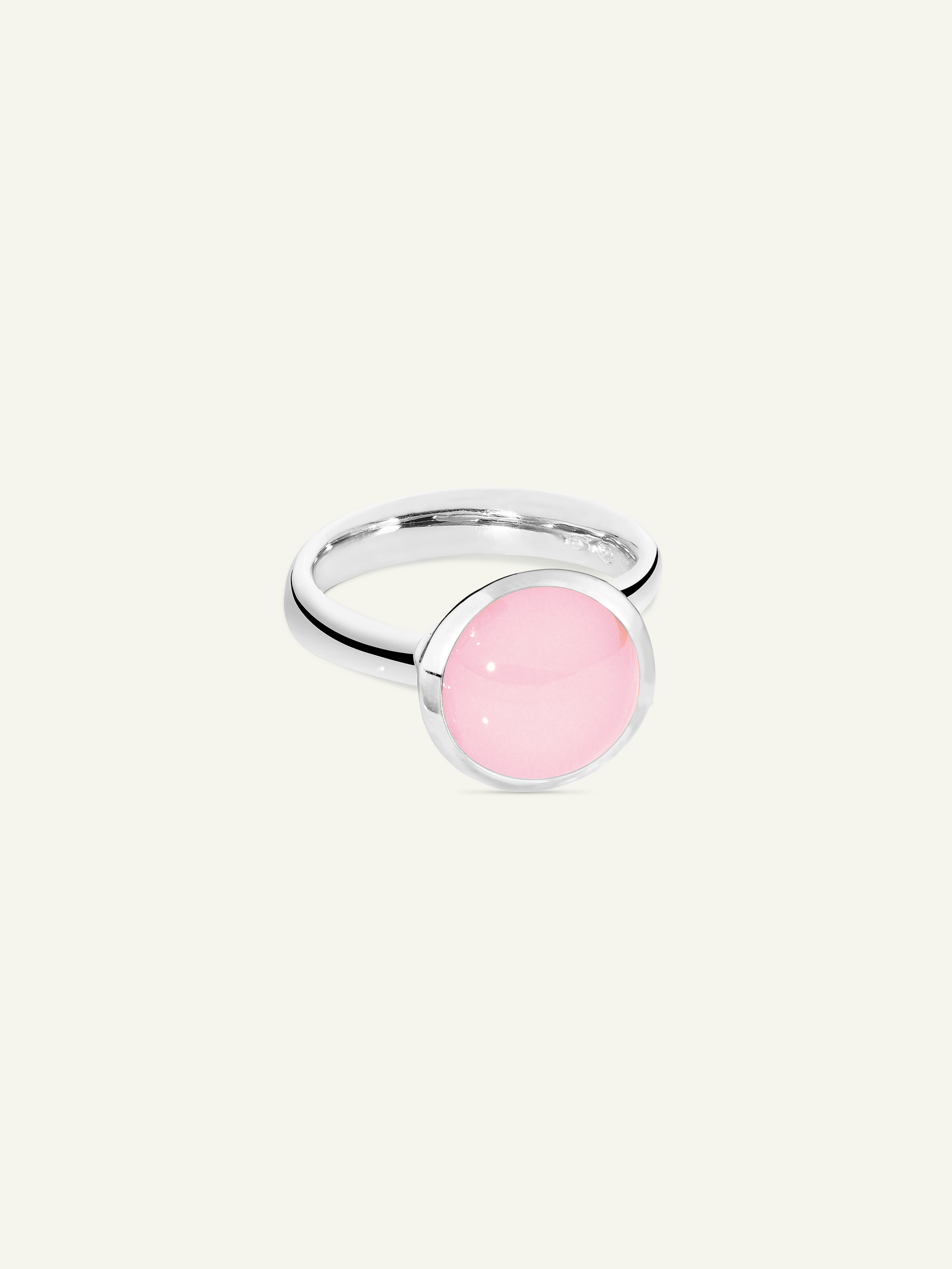 BOUTON Large Ring mit Pink Chalcedon