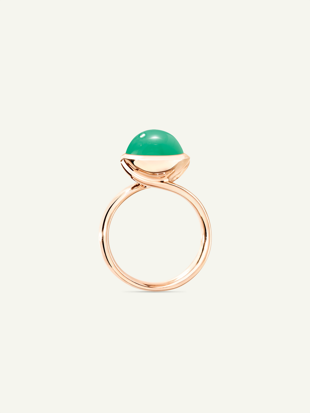 Ring BOUTON large Chrysoprase Chrysopras