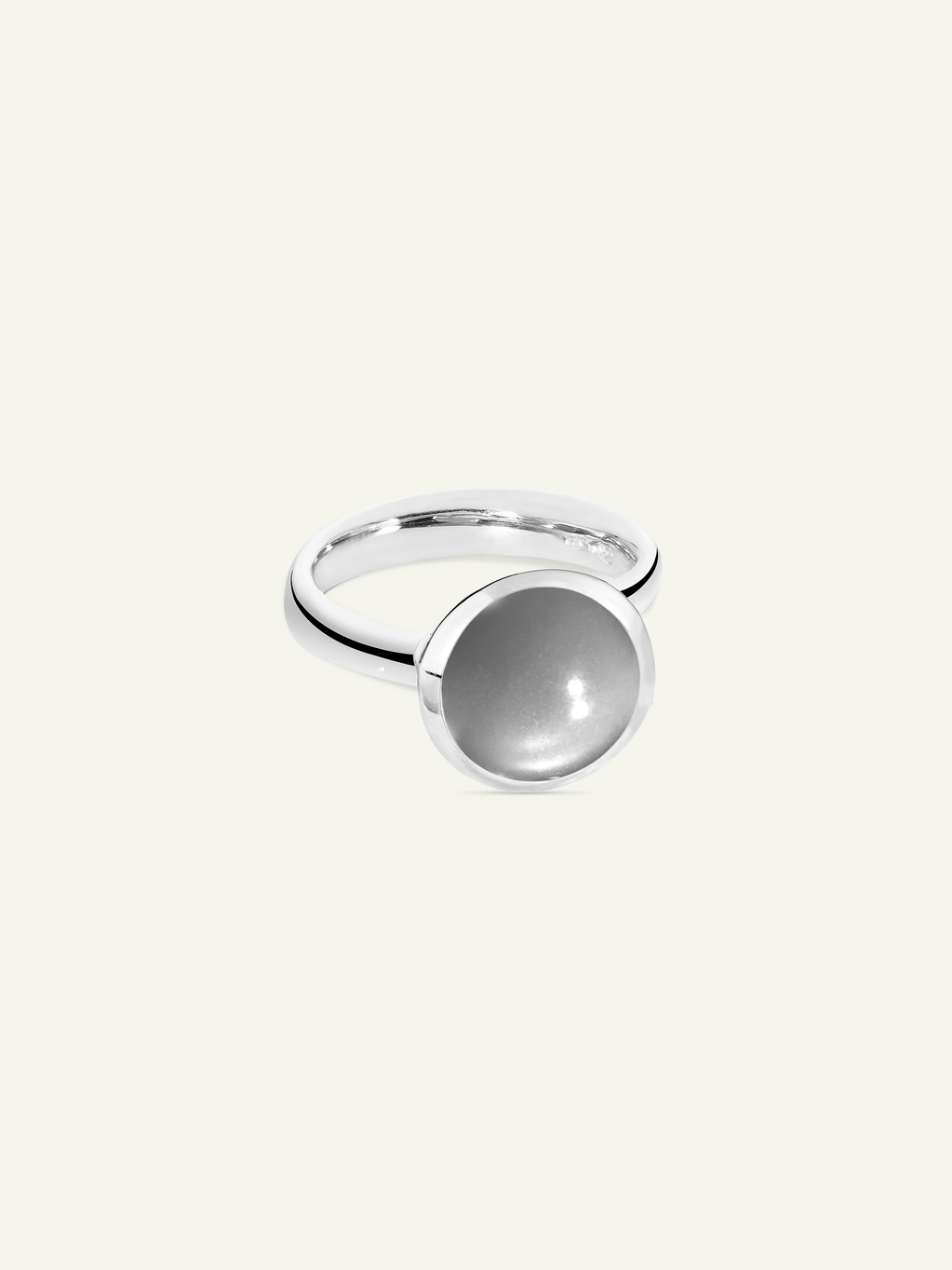 Ring BOUTON large Moonstone grey grauer Mondstein