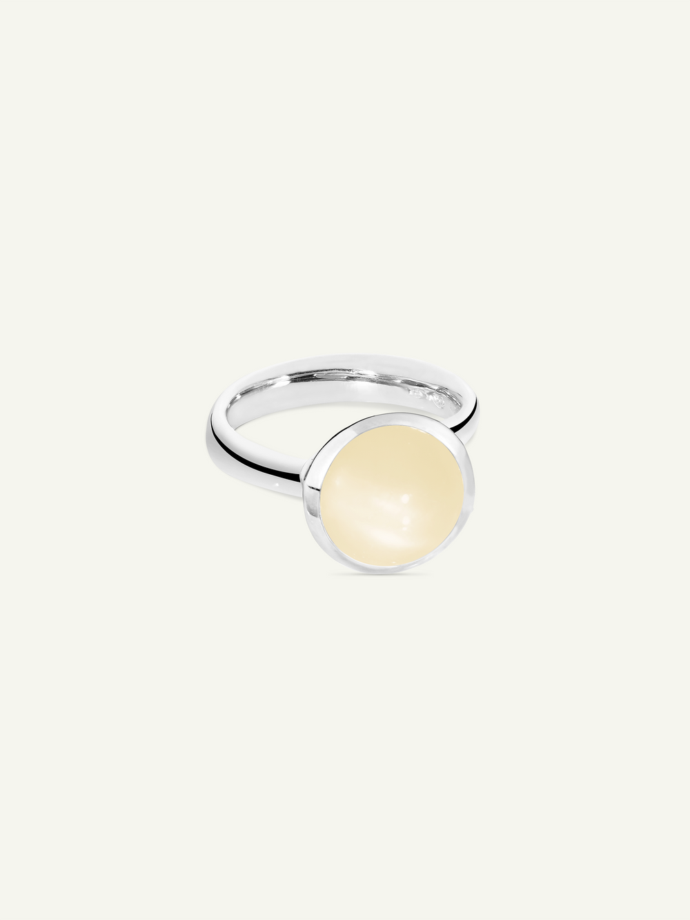 Ring BOUTON large Moonstone sand/white sand Moonstone