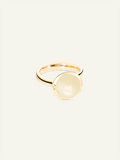Ring BOUTON large Moonstone sand/white