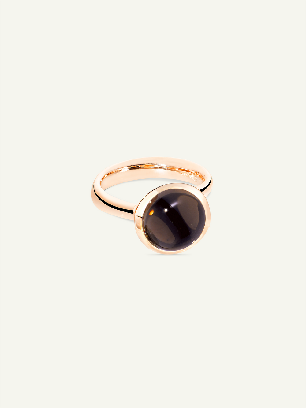 BOUTON Large Ring mit Rauchquarz