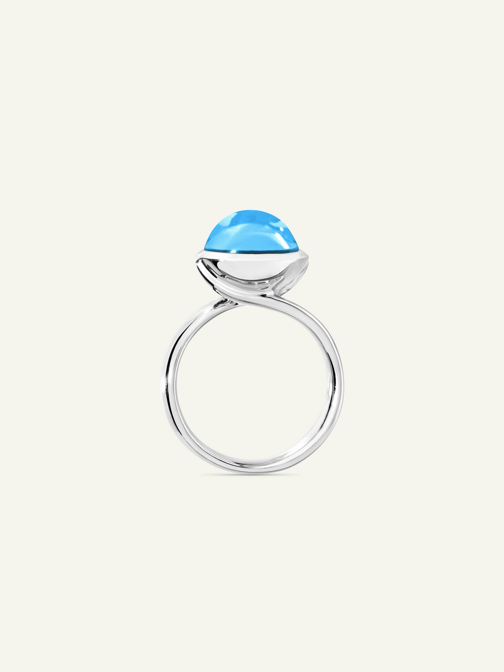 Ring BOUTON large Swiss Topaz Swiss Topaz