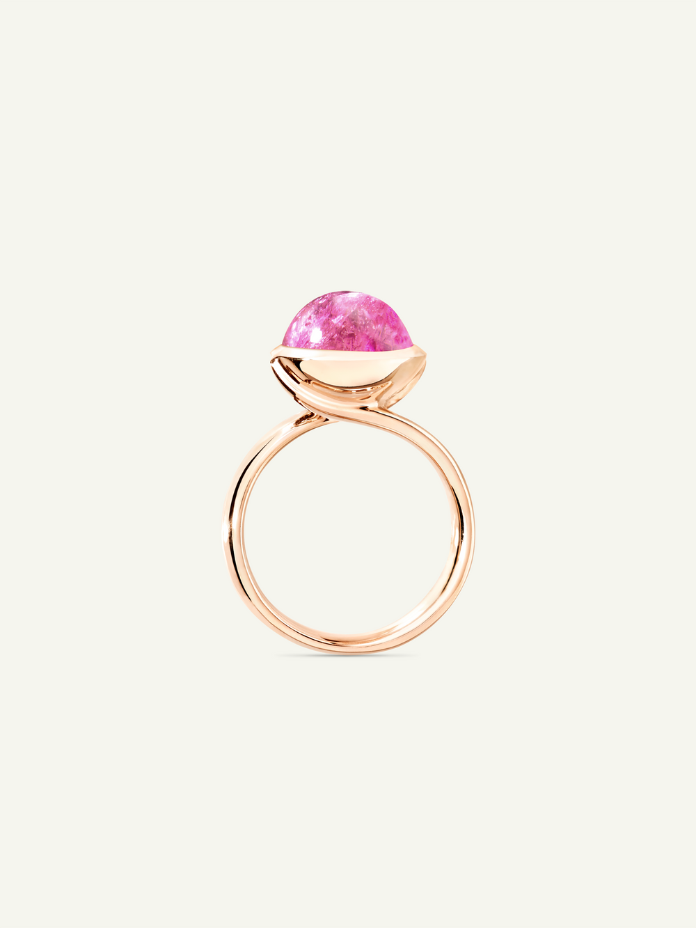 Ring BOUTON large Tourmaline rose rosa Turmalin