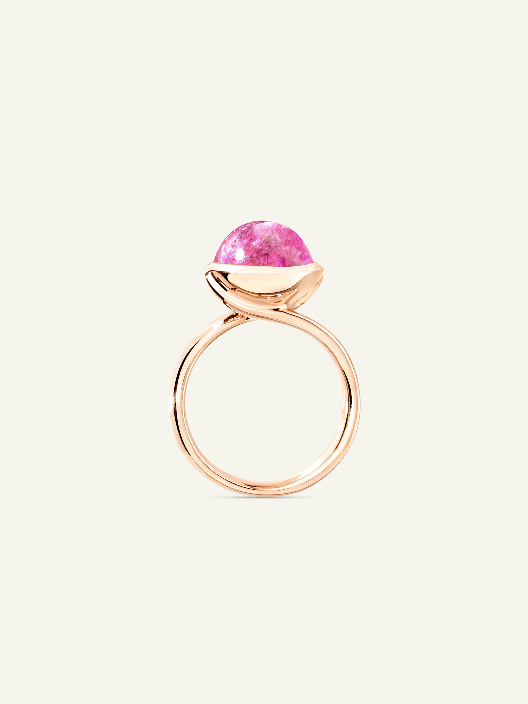 Ring BOUTON large Tourmaline rose rosa Turmalin