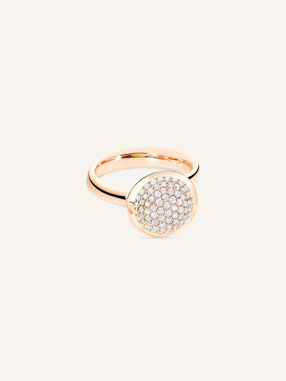 Ring BOUTON large Diamond Pavé 18K Roségold