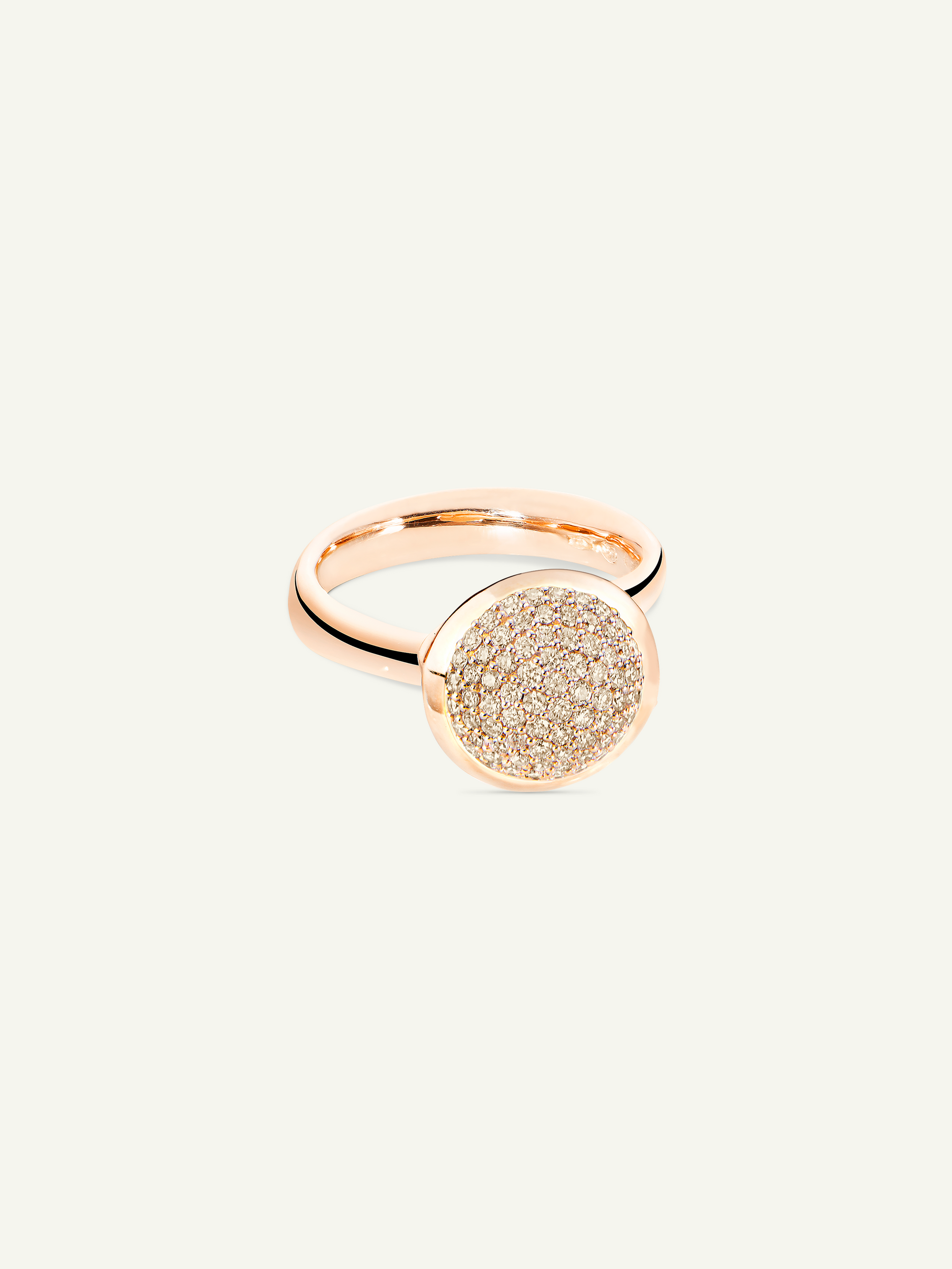 BOUTON Large Ring mit Champagne Diamant Pavé