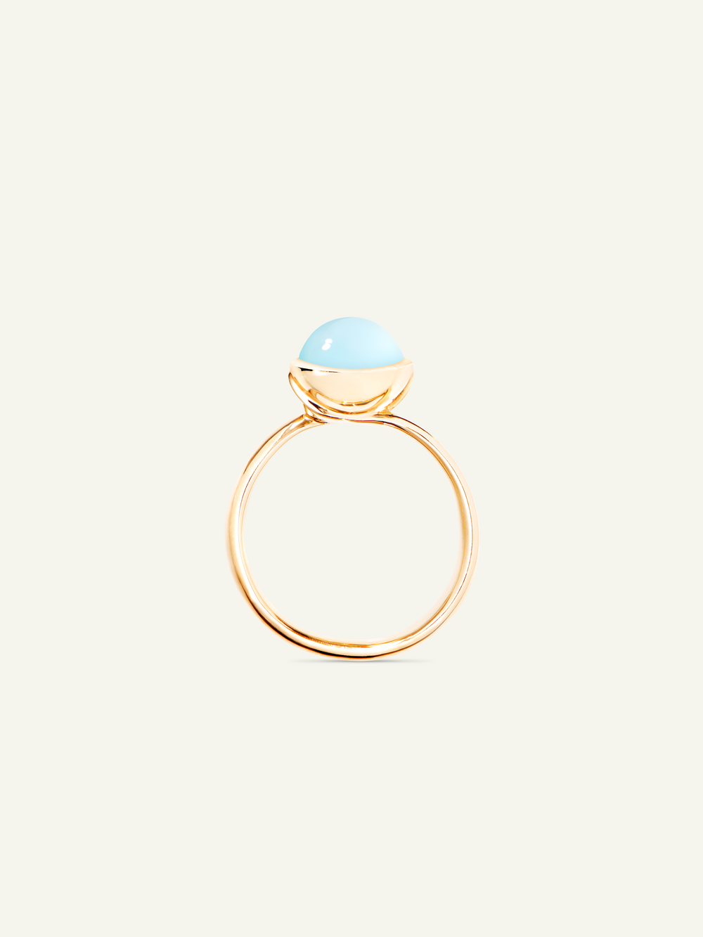 Ring BOUTON small Aqua Chalcedony 