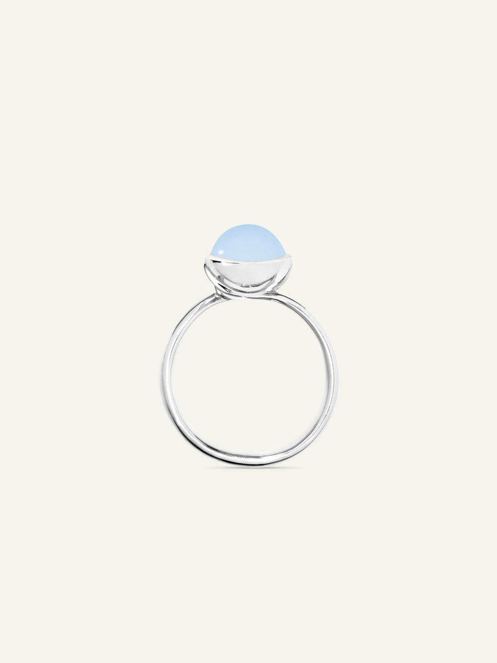 Ring BOUTON small Chalcedony blue blue Chalcedony