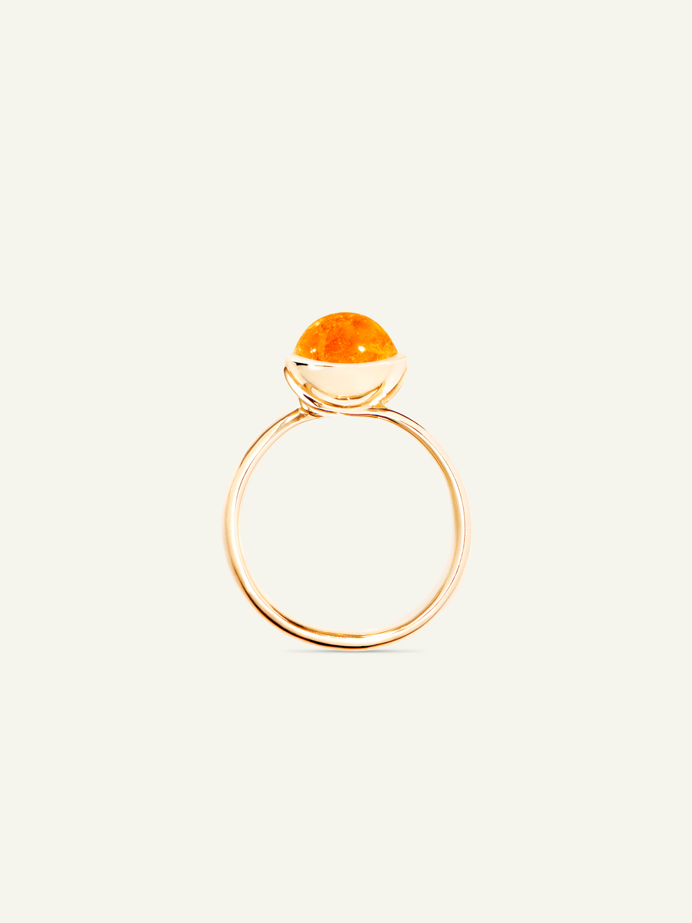 Ring BOUTON small Mandarin Garnet Mandarin Garnet