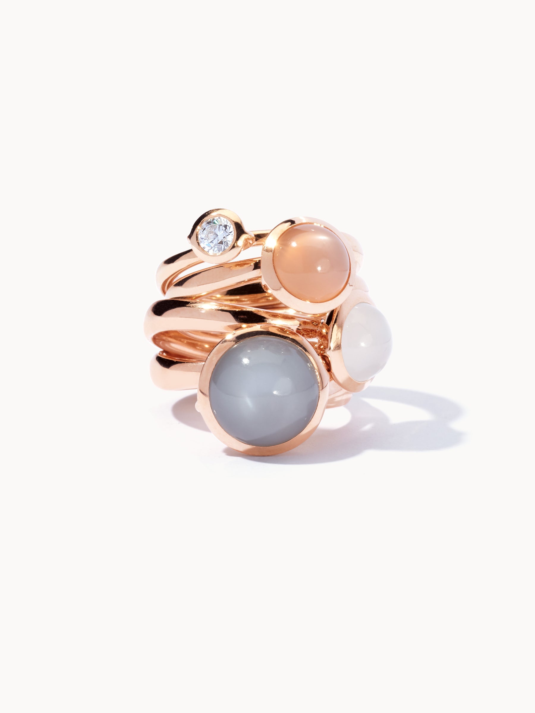 BOUTON Small Ring with Brown Moonstone