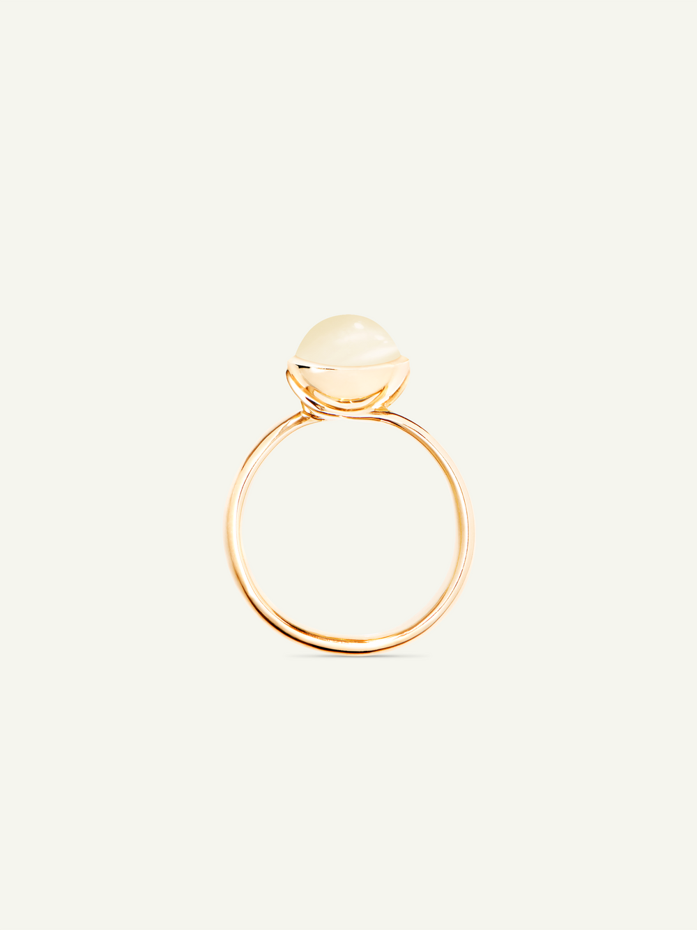 Ring BOUTON small Moonstone sand/white sand Moonstone