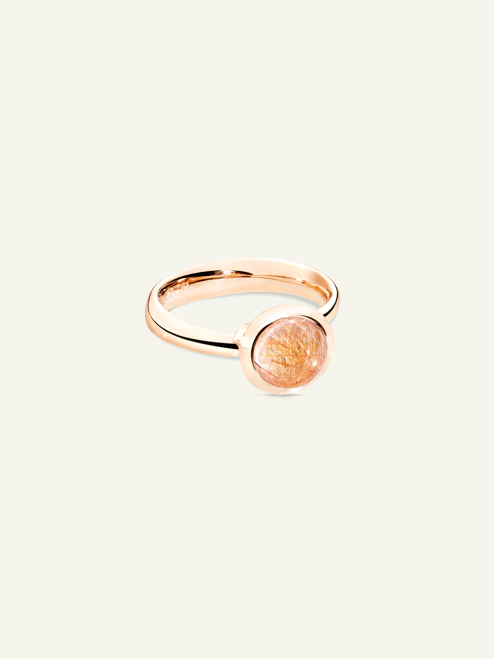 Ring BOUTON small rutilated Quartz red Rutilquarz