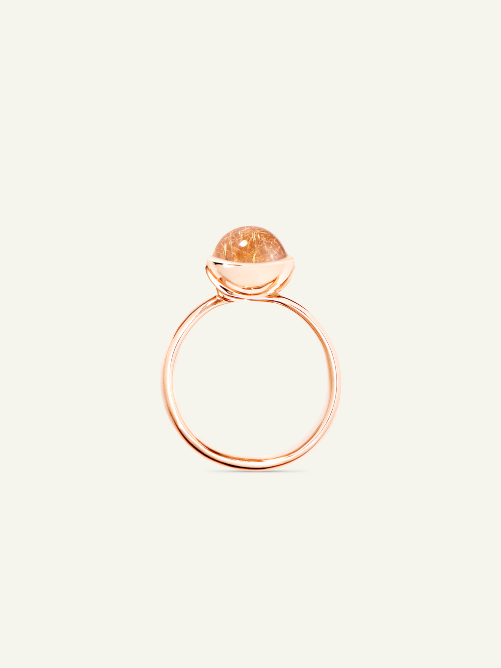 Ring BOUTON small rutilated Quartz red Rutilquarz