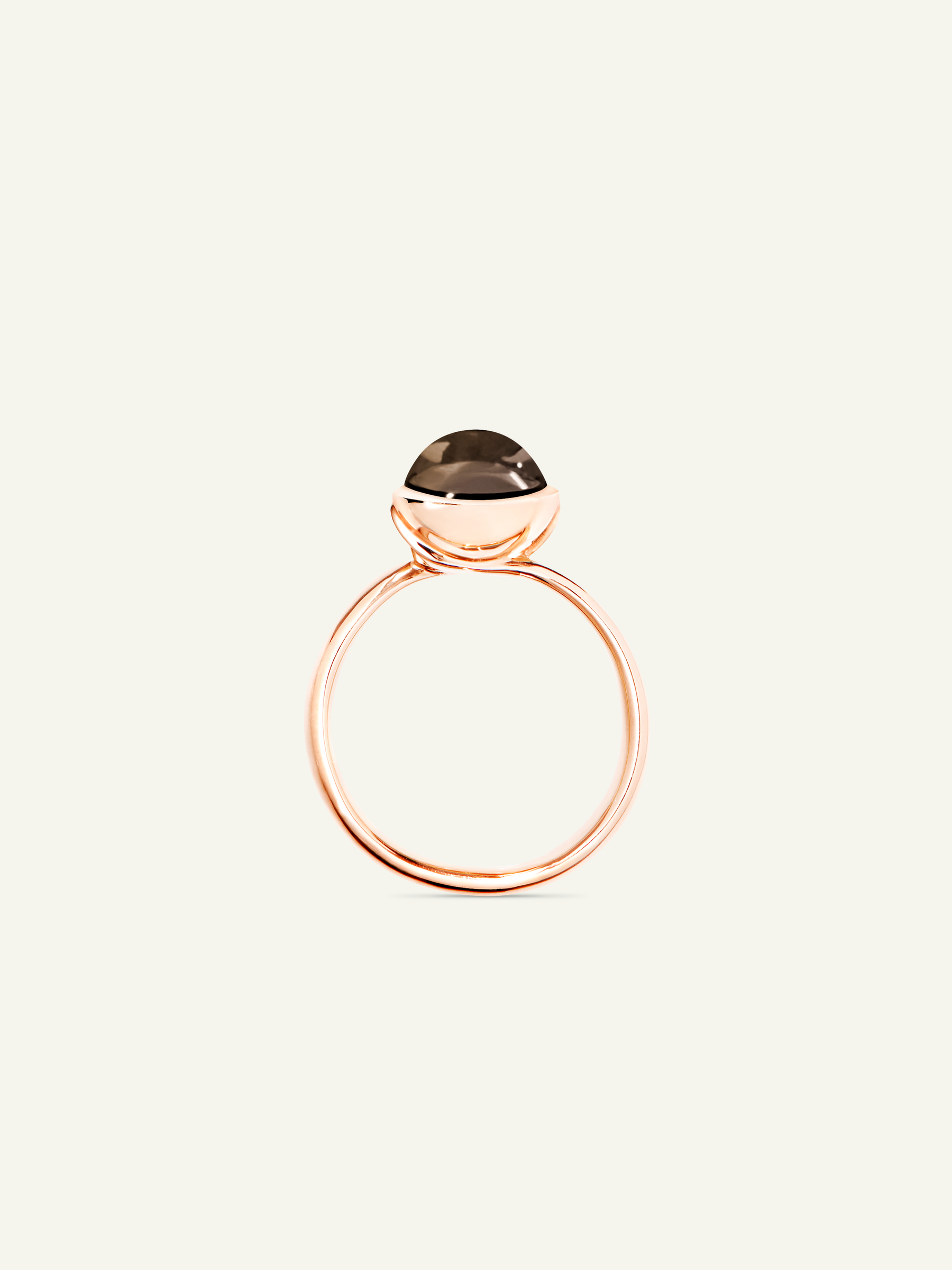 BOUTON Small Ring with Smoky Quartz
