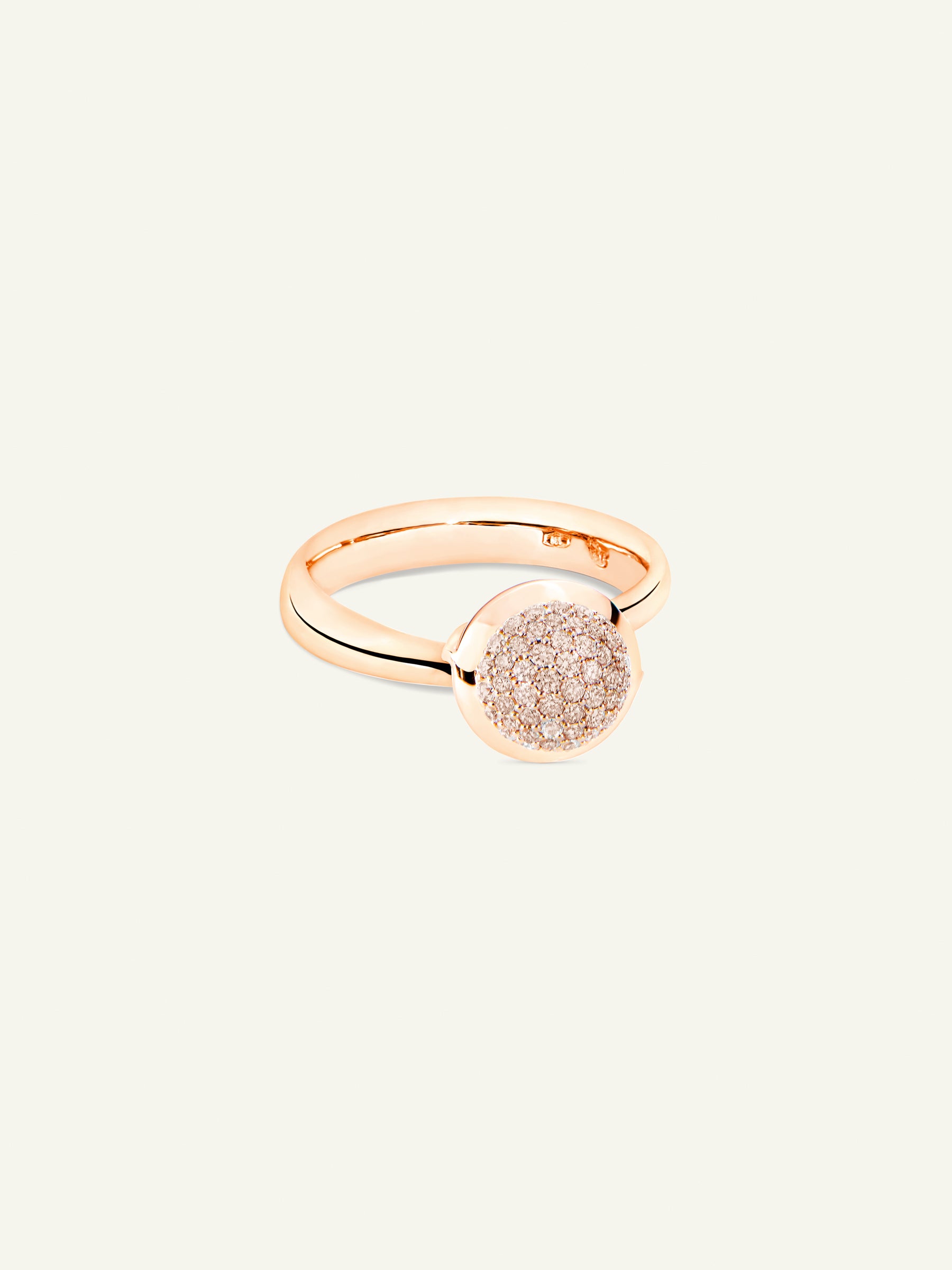 BOUTON Small Ring mit Champagne Diamant Pavé