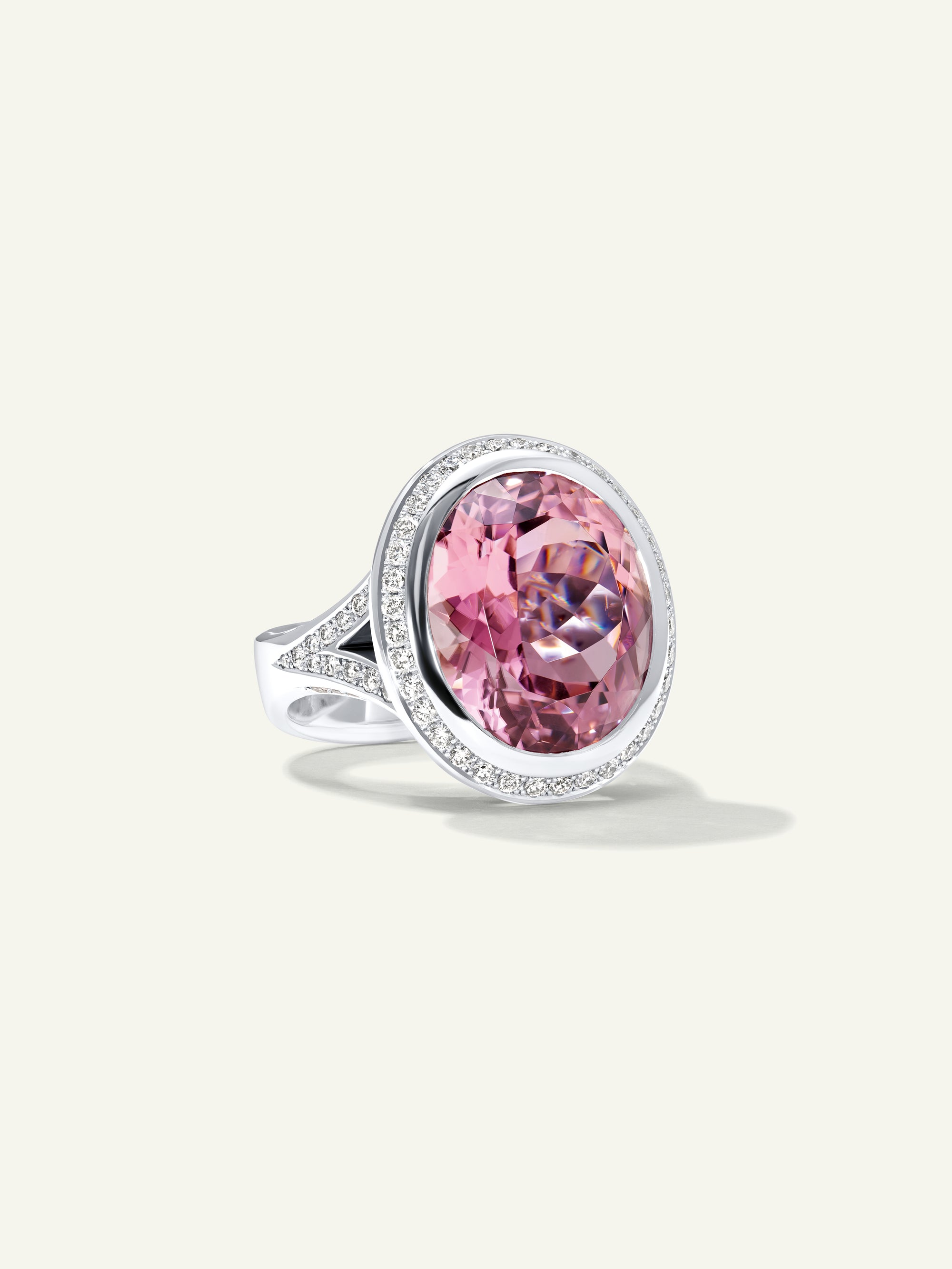 CUSHION Ring with Rose Tourmaline