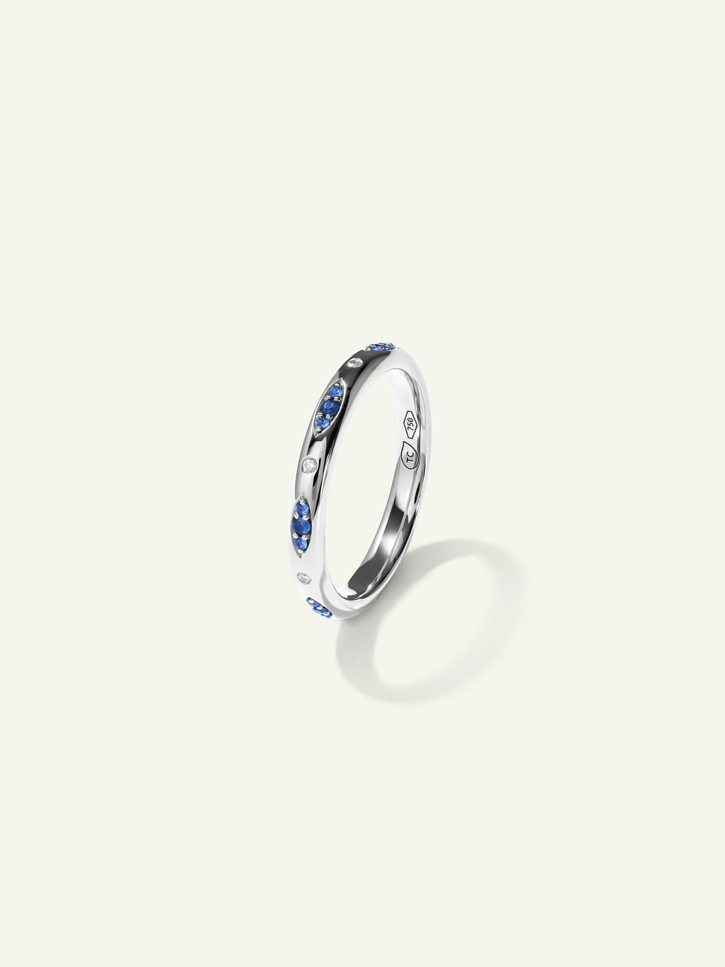 GYPSY Band Ring in 'Ocean' Pavé
