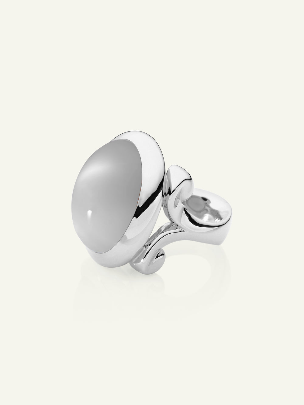 HIPPIE GLAM Large Ring Grauer Mondstein
