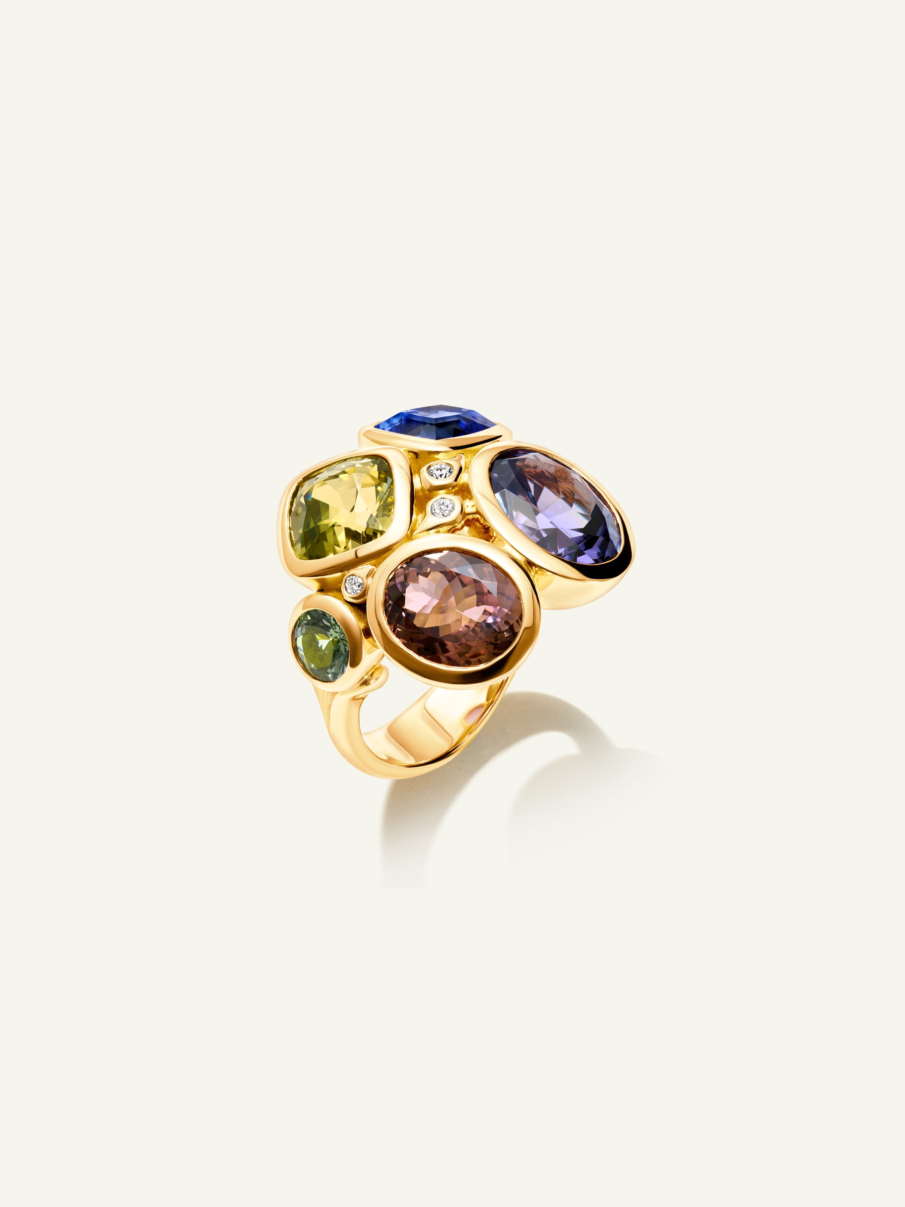 JULIA Ring with Fancy Tanzanites