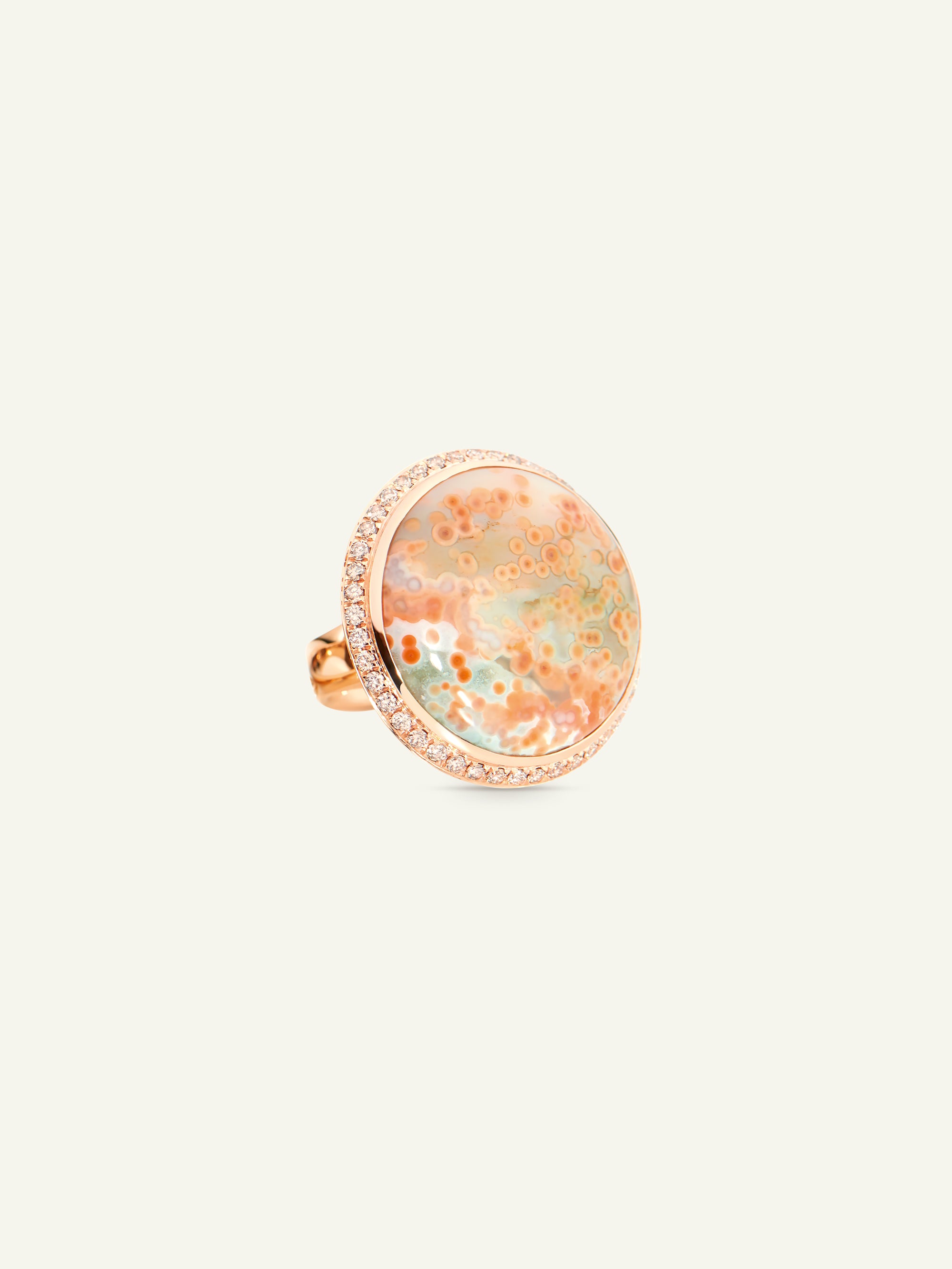 OCEAN JASPER Large Ring Champagner Diamant Pavé